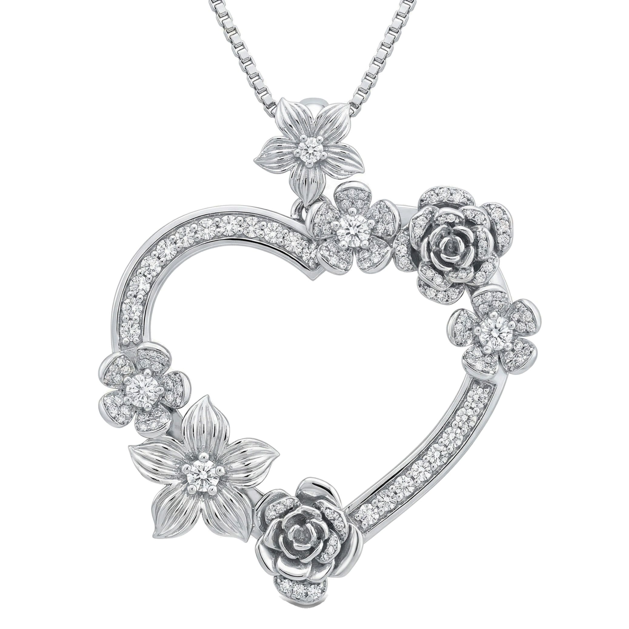0.25 ct EF VS Lab Grown Diamond Heart Pendant in 14k White Gold 8195