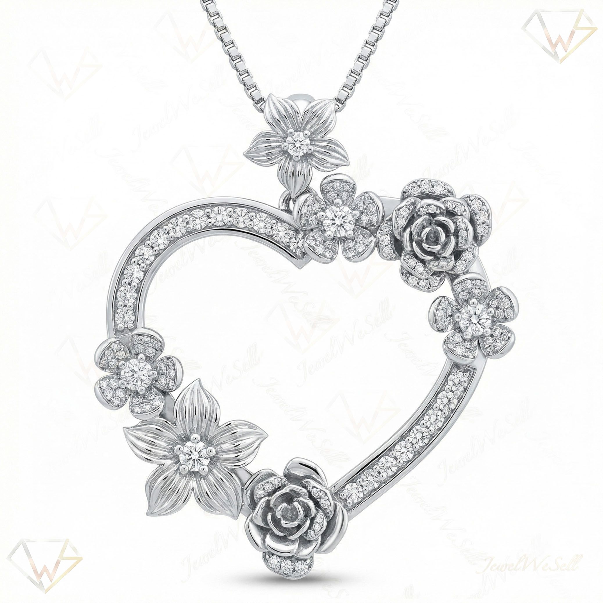 0.25 ct EF VS Lab Grown Diamond Heart Pendant in 10k White Gold 8195