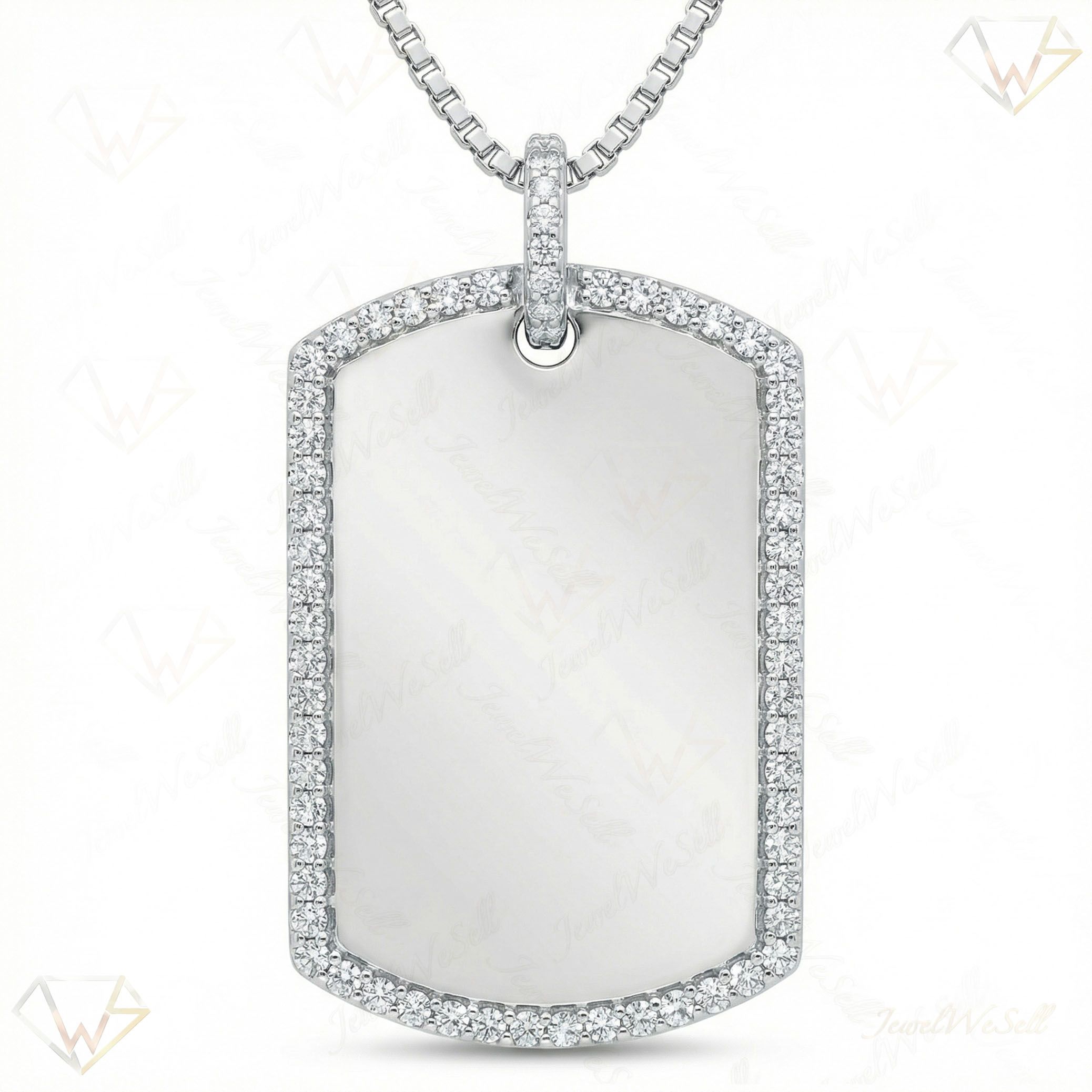 1.25 ct EF VS Lab Grown Diamond Dog Tags in 14k White Gold 8491