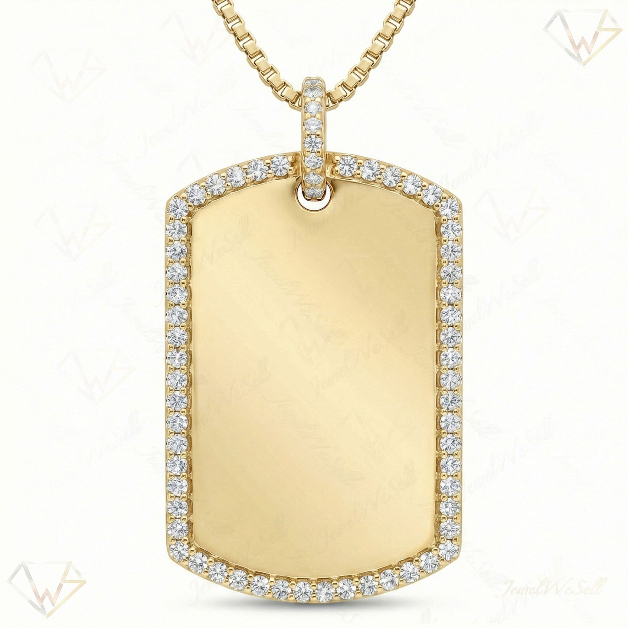 1.25 ct EF VS Lab Grown Diamond Dog Tags in 14k Yellow Gold 8491