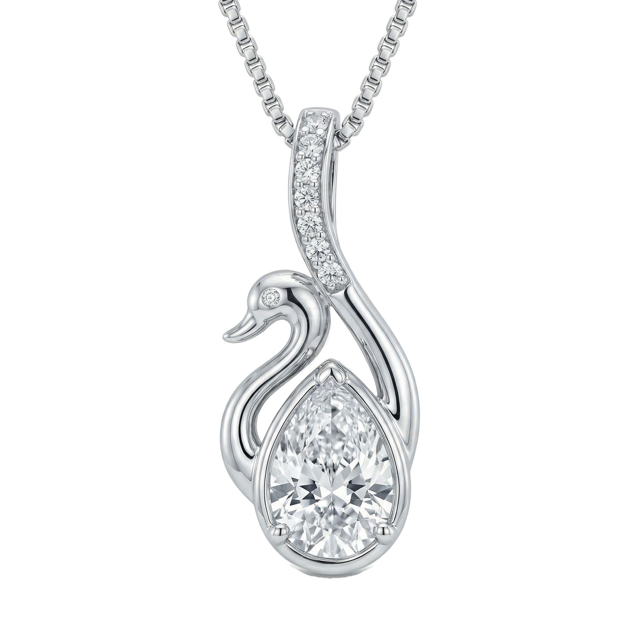 1.20 ct EF VS Lab Grown Diamond Fancy Pendant in 10k White Gold 9781