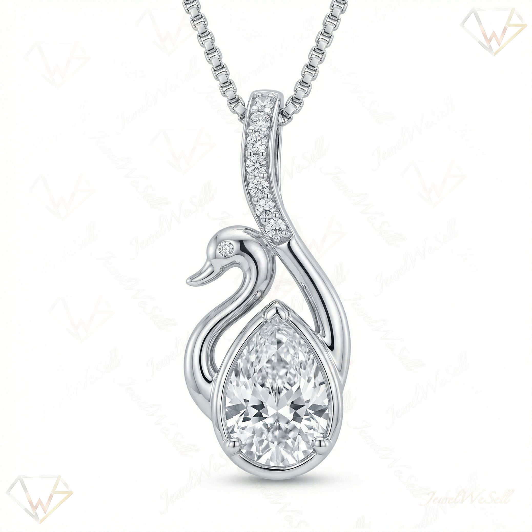 1.20 ct EF VS Moissanite Fancy Pendant in 925 Sterling Silver 9781