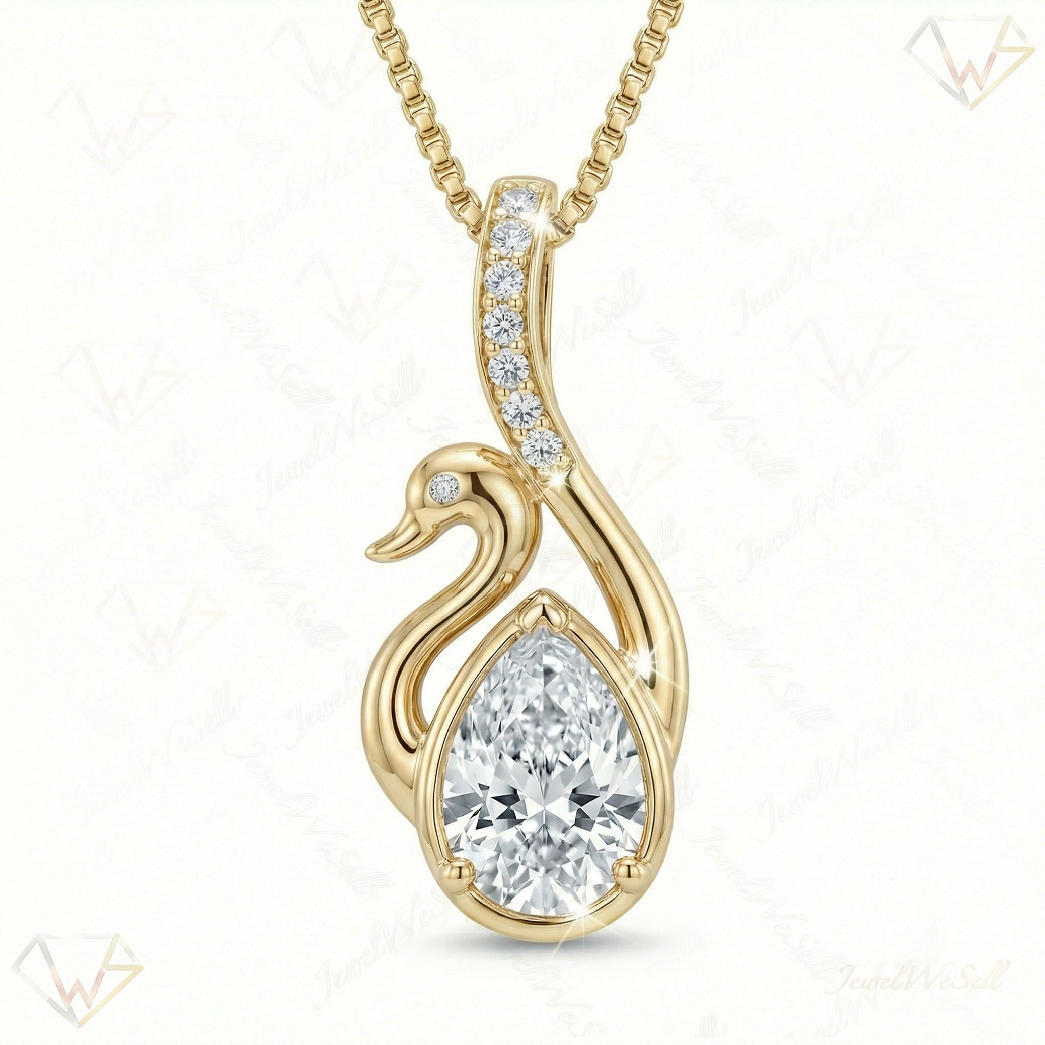 1.20 ct EF VS Lab Grown Diamond Fancy Pendant in 10k Yellow Gold 9781
