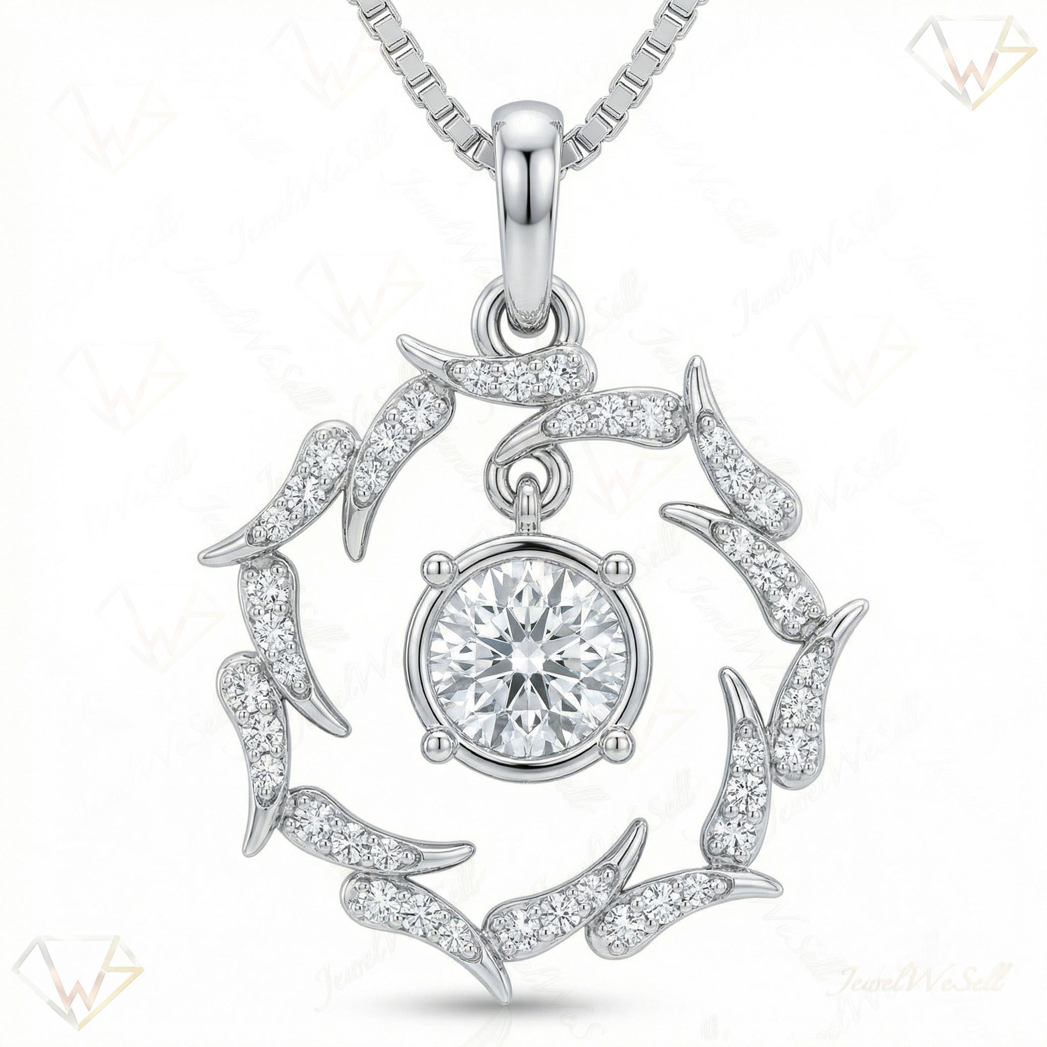 1.00 ct EF VS Lab Grown Diamond Solitaire Pendant in 14k White Gold 9908