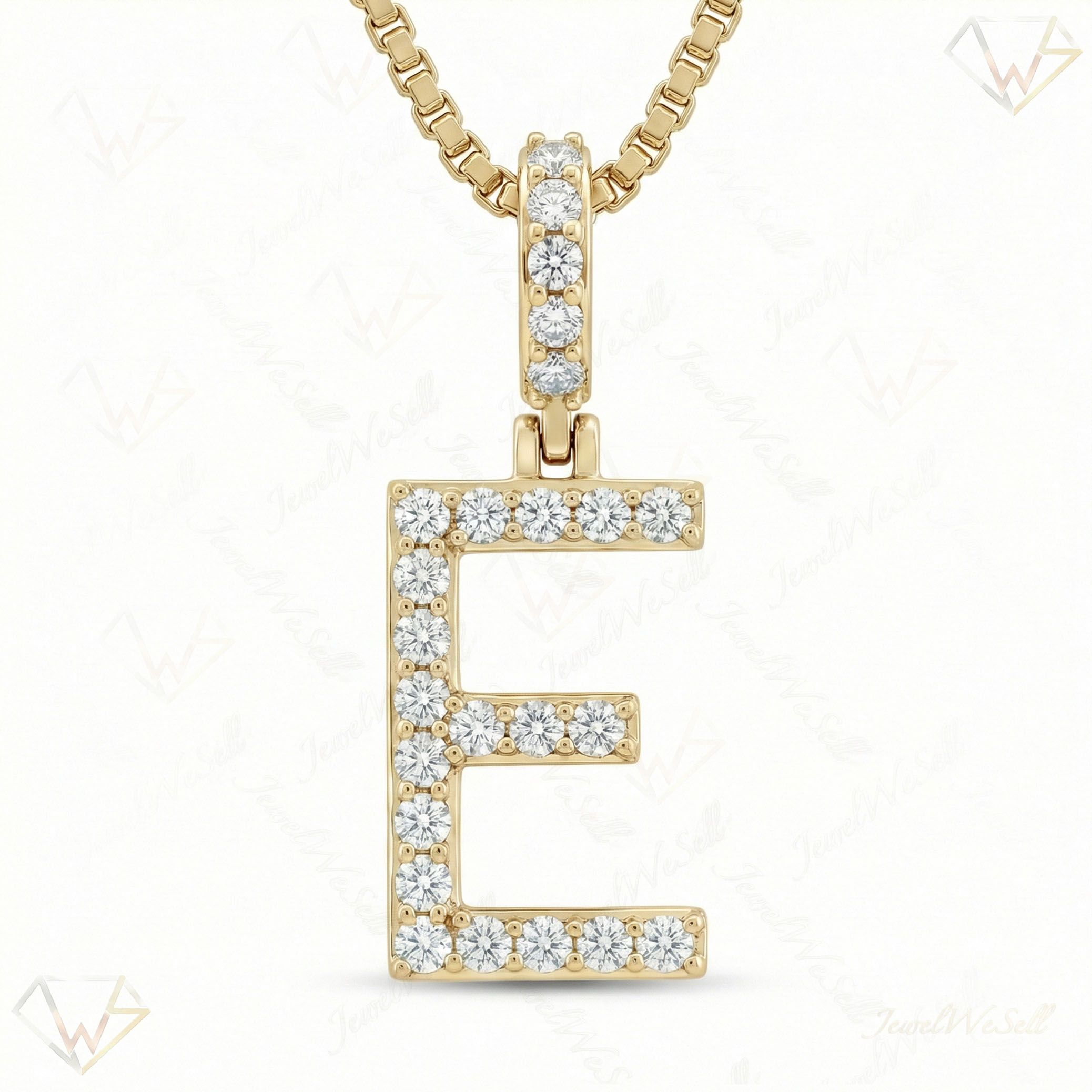 0.40 Ct EF VS Lab Grown Diamond E Classic Single Row Initial Pendant in 14k Yellow Gold 702551