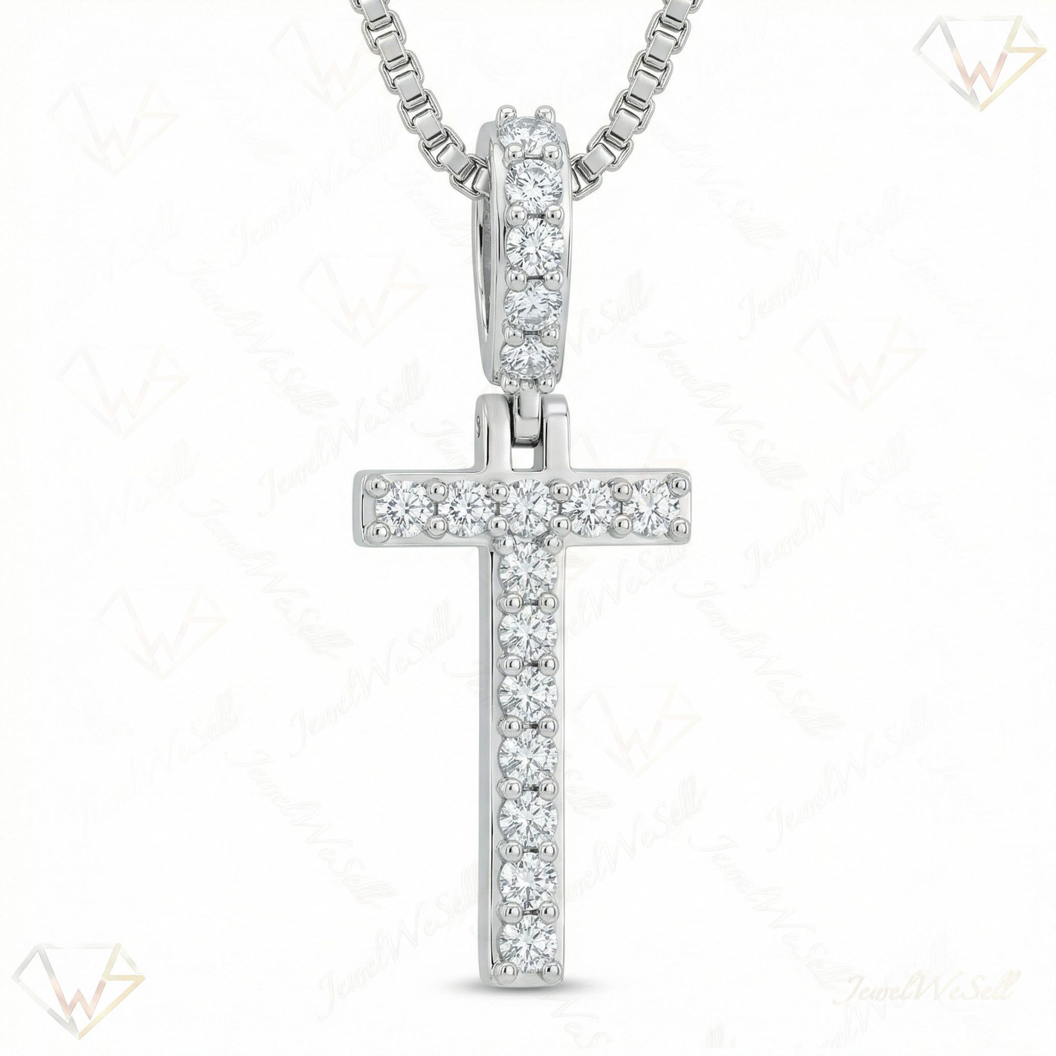 0.30 Ct EF VS Lab Grown Diamond T Classic Single Row Initial Pendant in 10k White Gold 702566