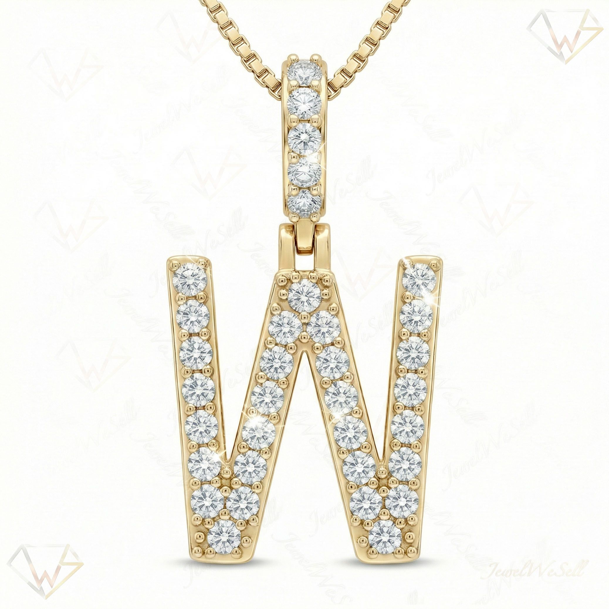 0.55 Ct EF VS Lab Grown Diamond W Classic Single Row Initial Pendant in 10k Yellow Gold 702569
