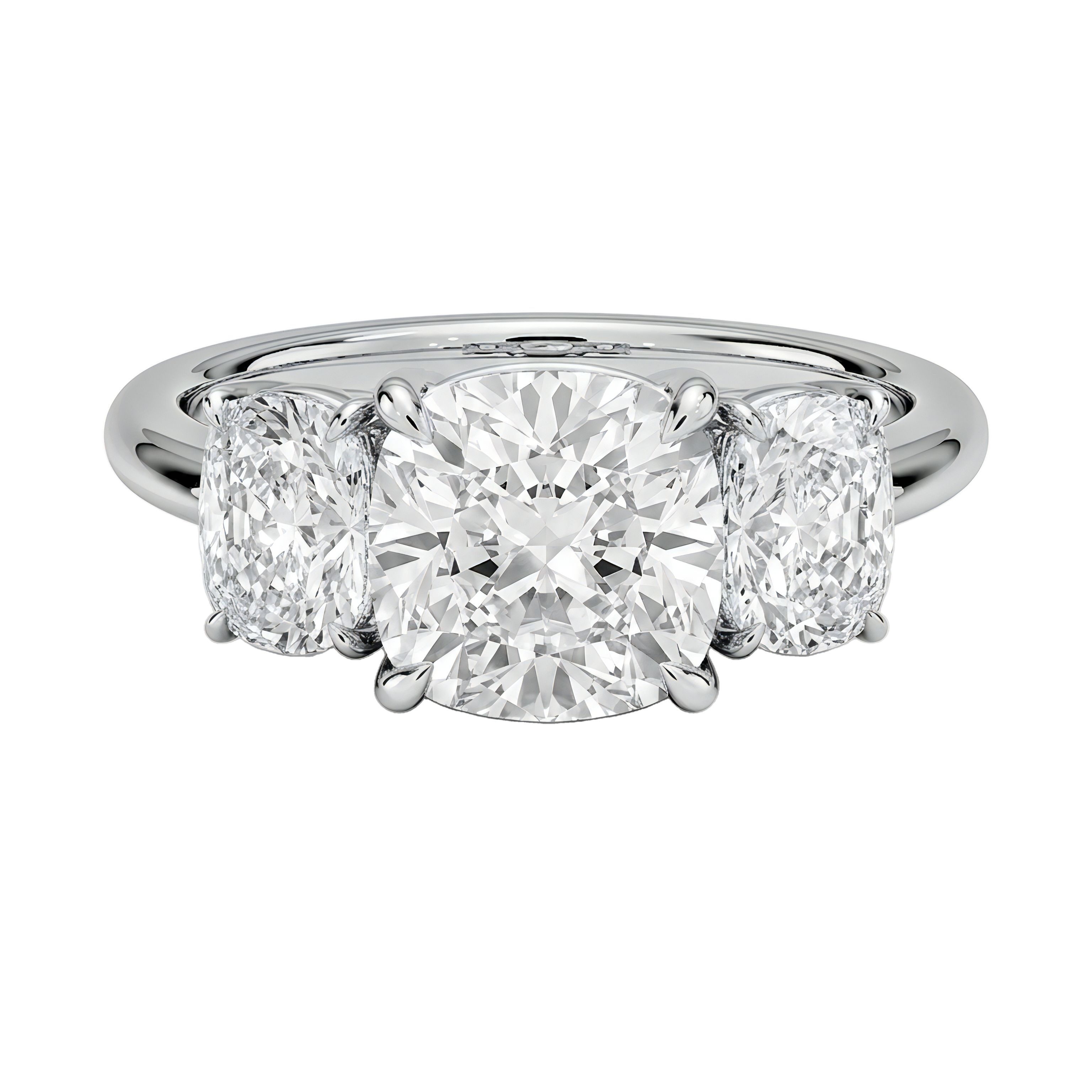 0.5 to 5 Carat Cushion Lab Grown Diamond Engagement Ring in 14K Gold
