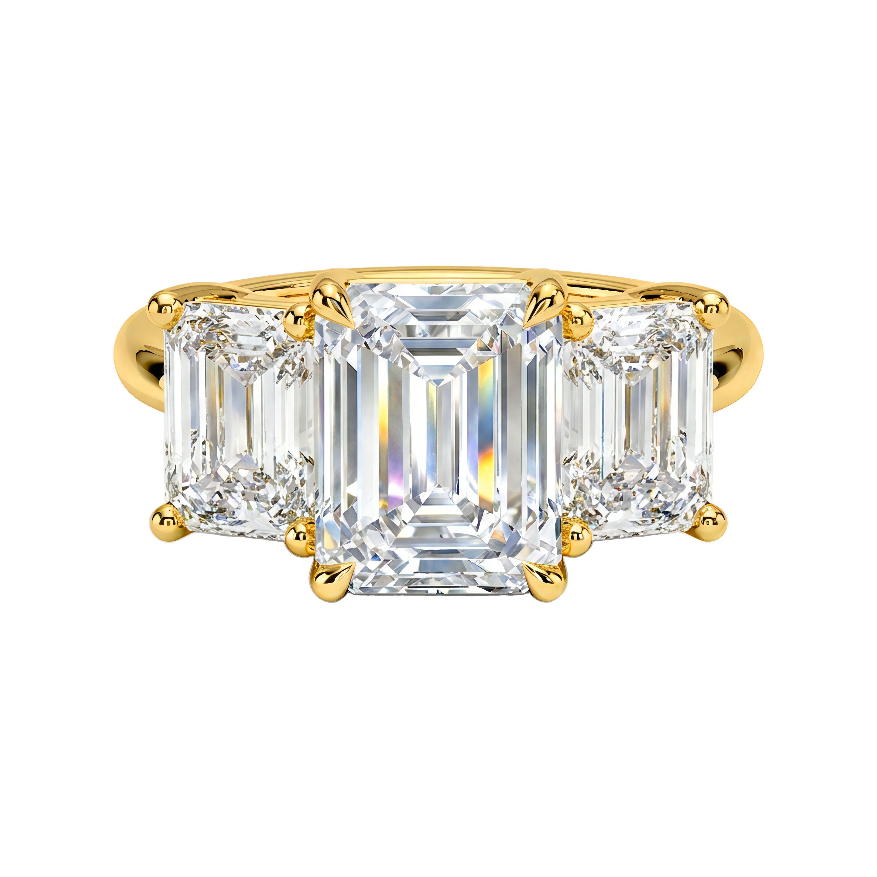 0.5 to 5 Carat Emerald Lab Grown Diamond Engagement Ring in 14K Gold