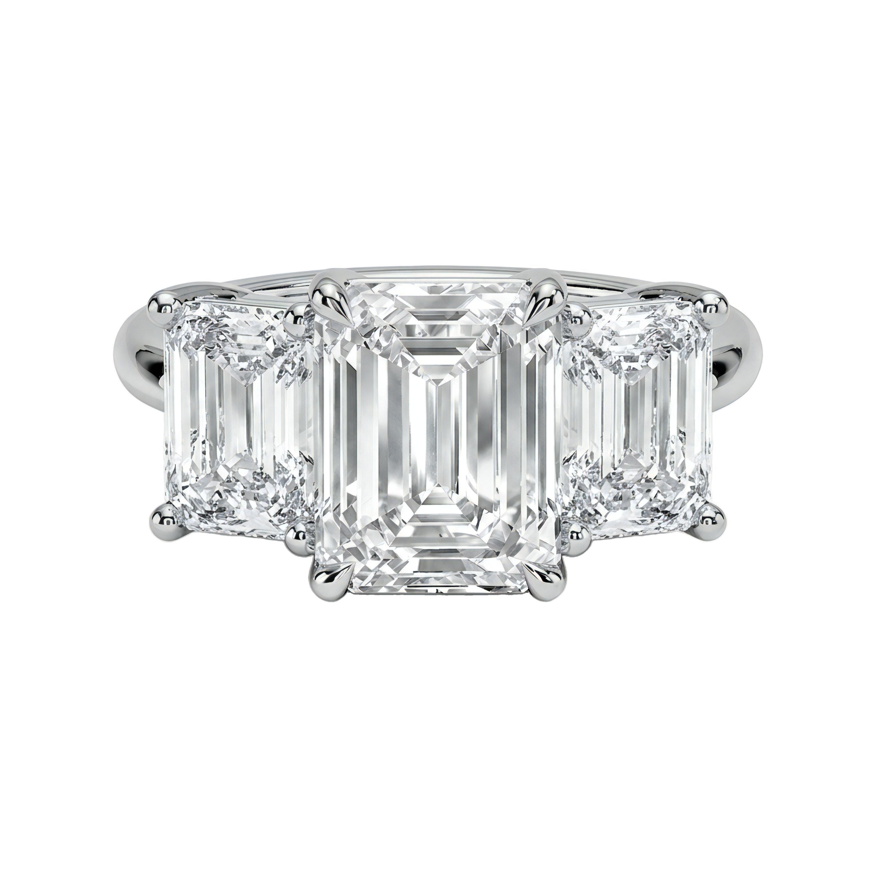 0.5 to 5 Carat Emerald Lab Grown Diamond Engagement Ring in 14K Gold