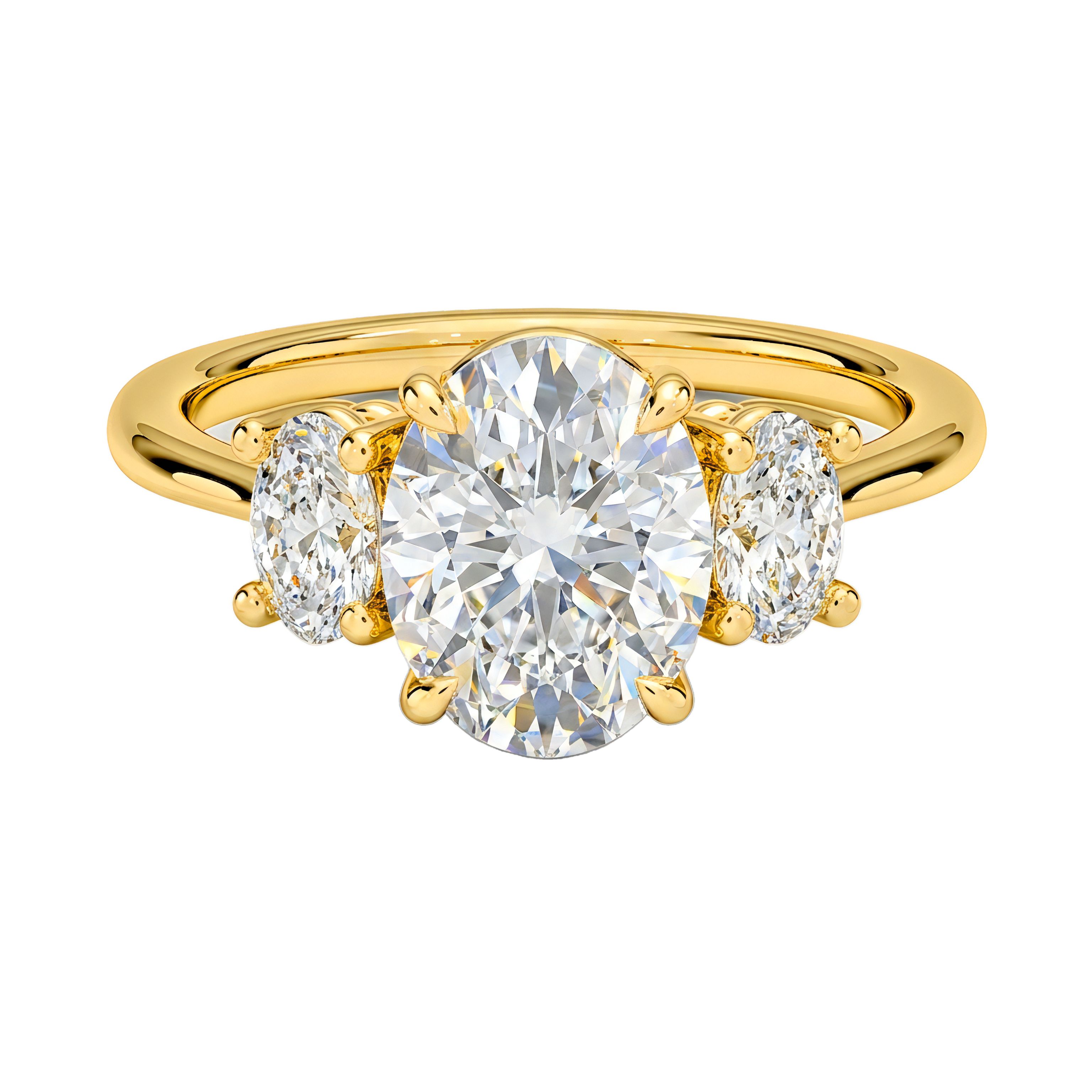 0.5 to 5 Carat Oval Lab Grown Diamond Engagement Ring in 14K Gold