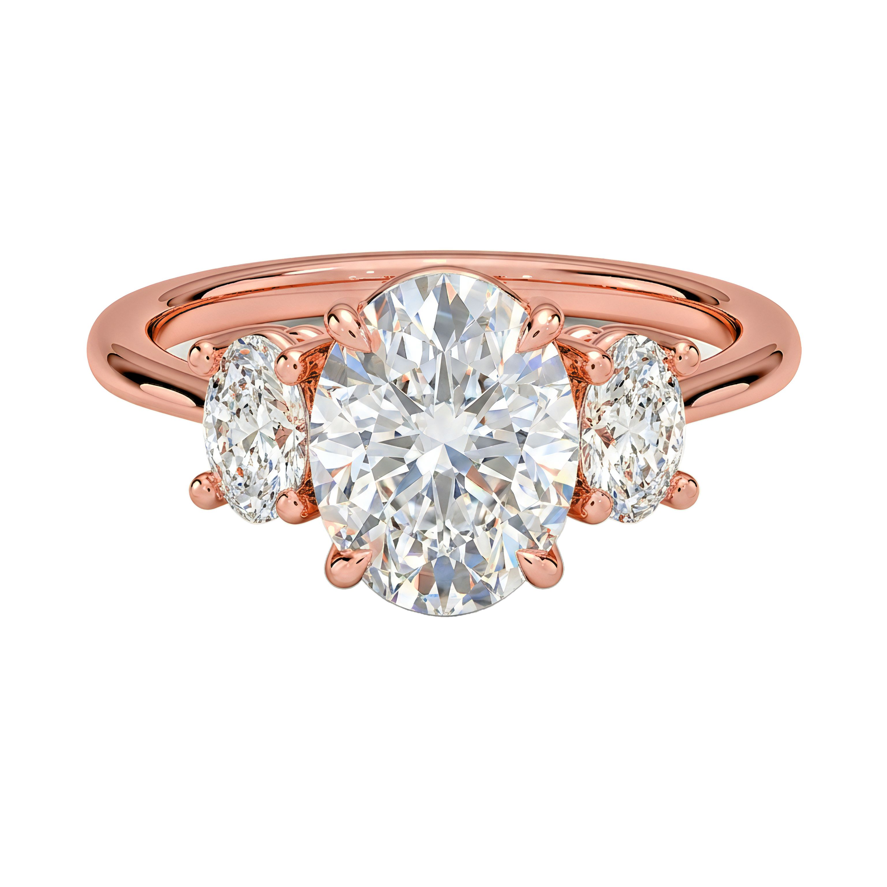 0.5 to 5 Carat Oval Lab Grown Diamond Engagement Ring in 14K Gold