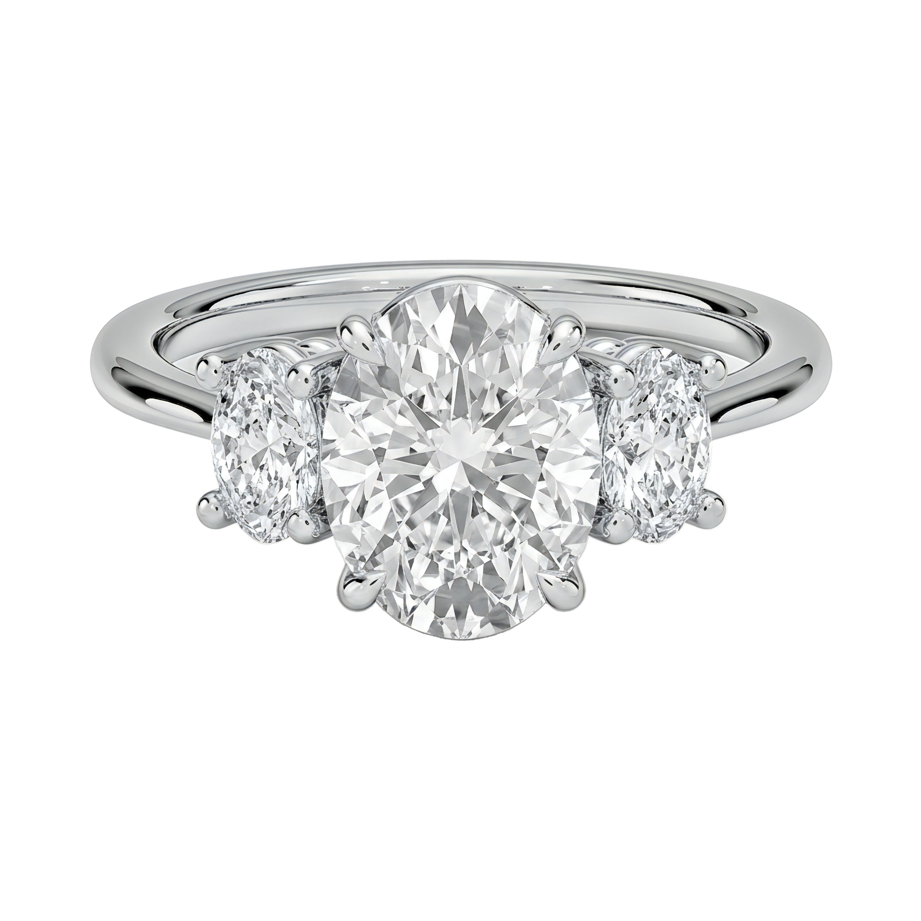 0.5 to 5 Carat Oval Lab Grown Diamond Engagement Ring in 14K Gold