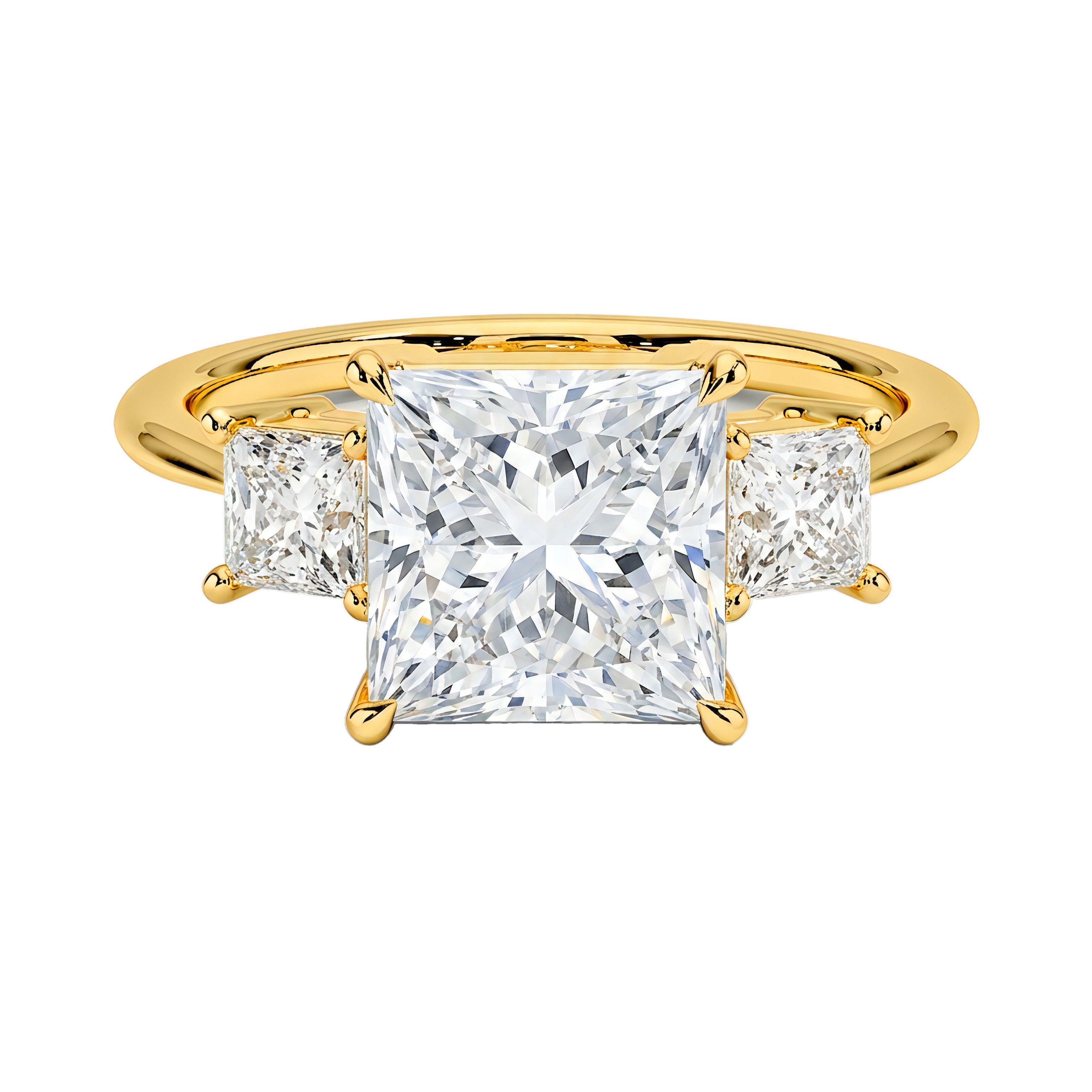 0.5 to 5 Carat Princess Lab Grown Diamond Engagement Ring in 14K Gold