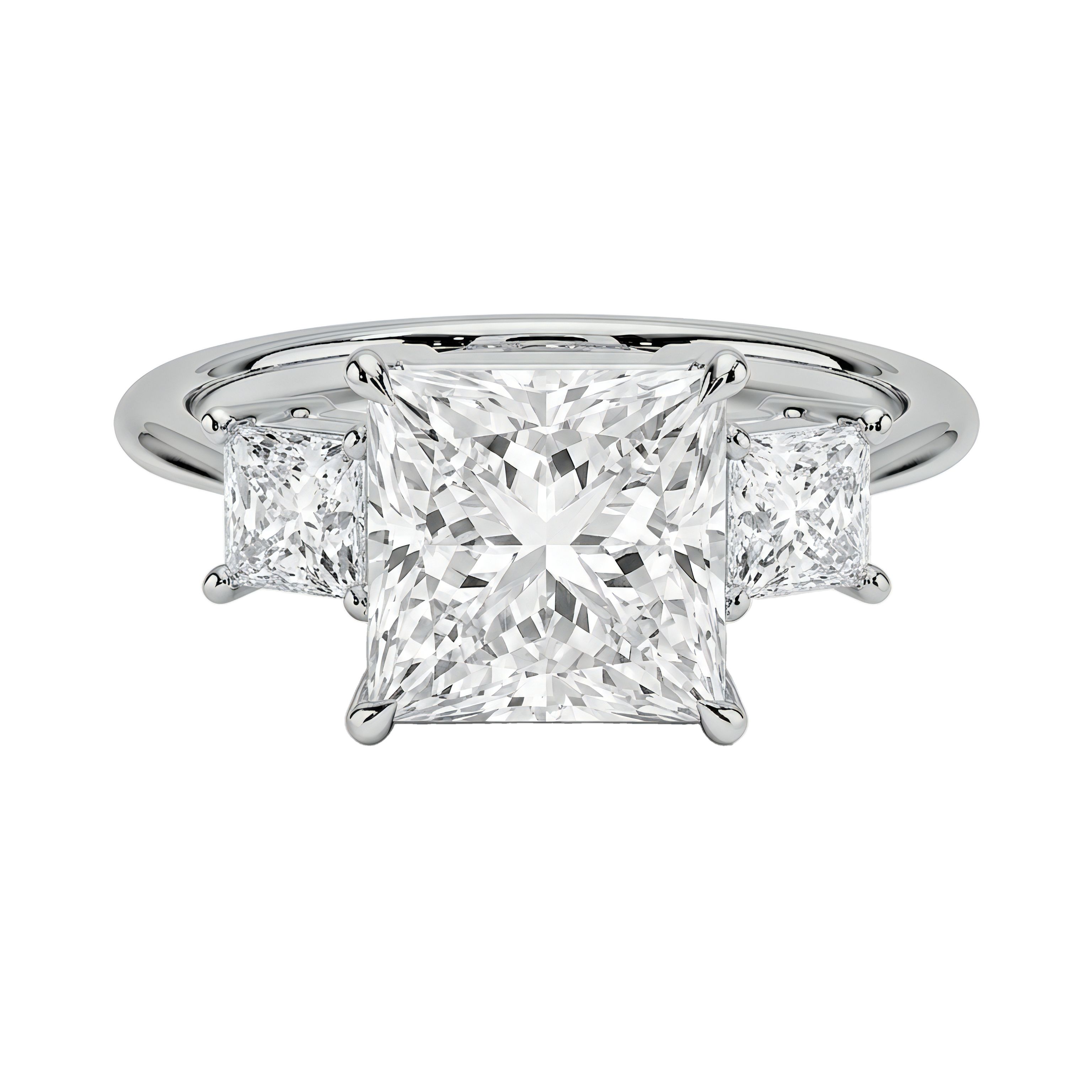 0.5 to 5 Carat Princess Lab Grown Diamond Engagement Ring in 14K Gold