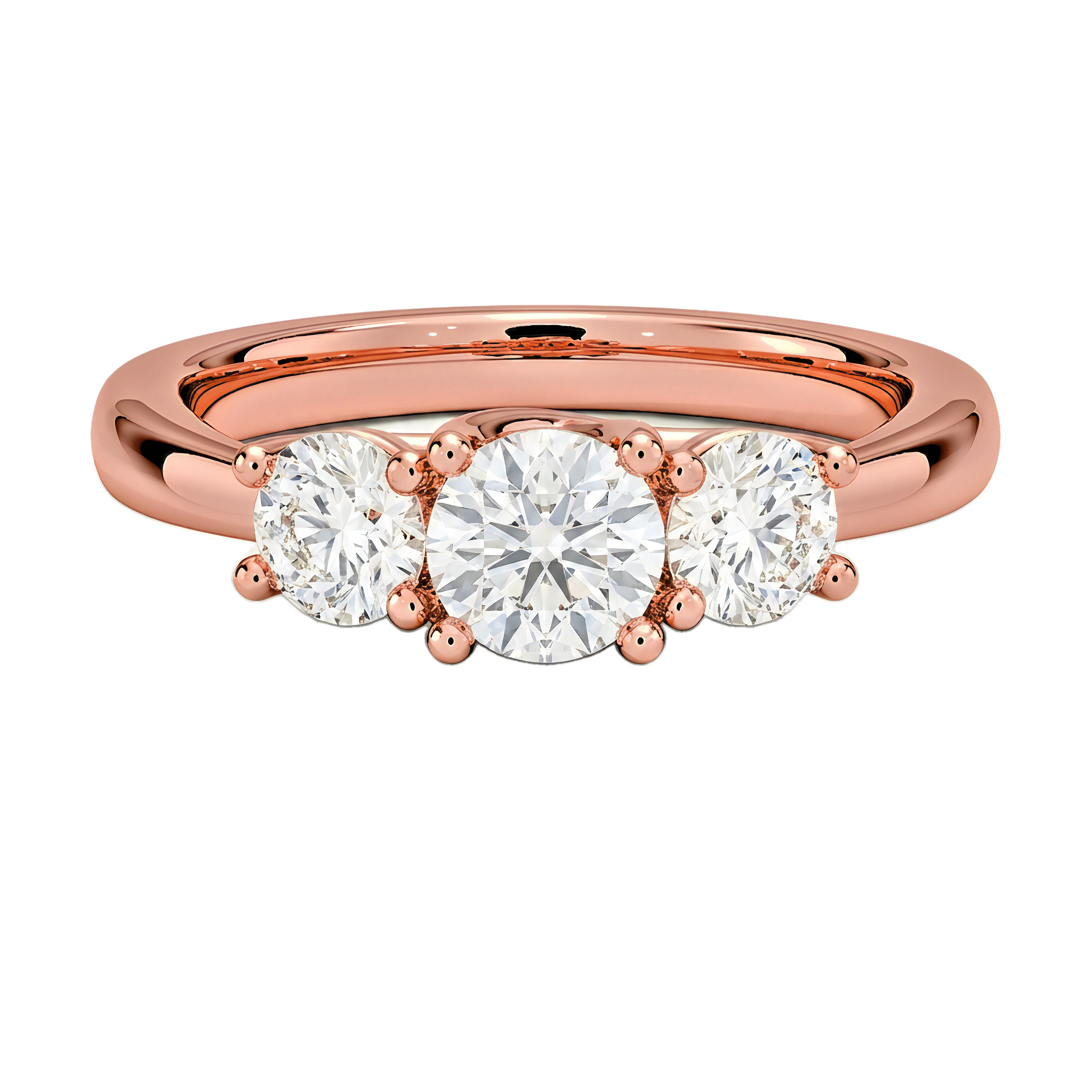 0.5 to 5 Carat Round Lab Grown Diamond Engagement Ring in 14K Gold