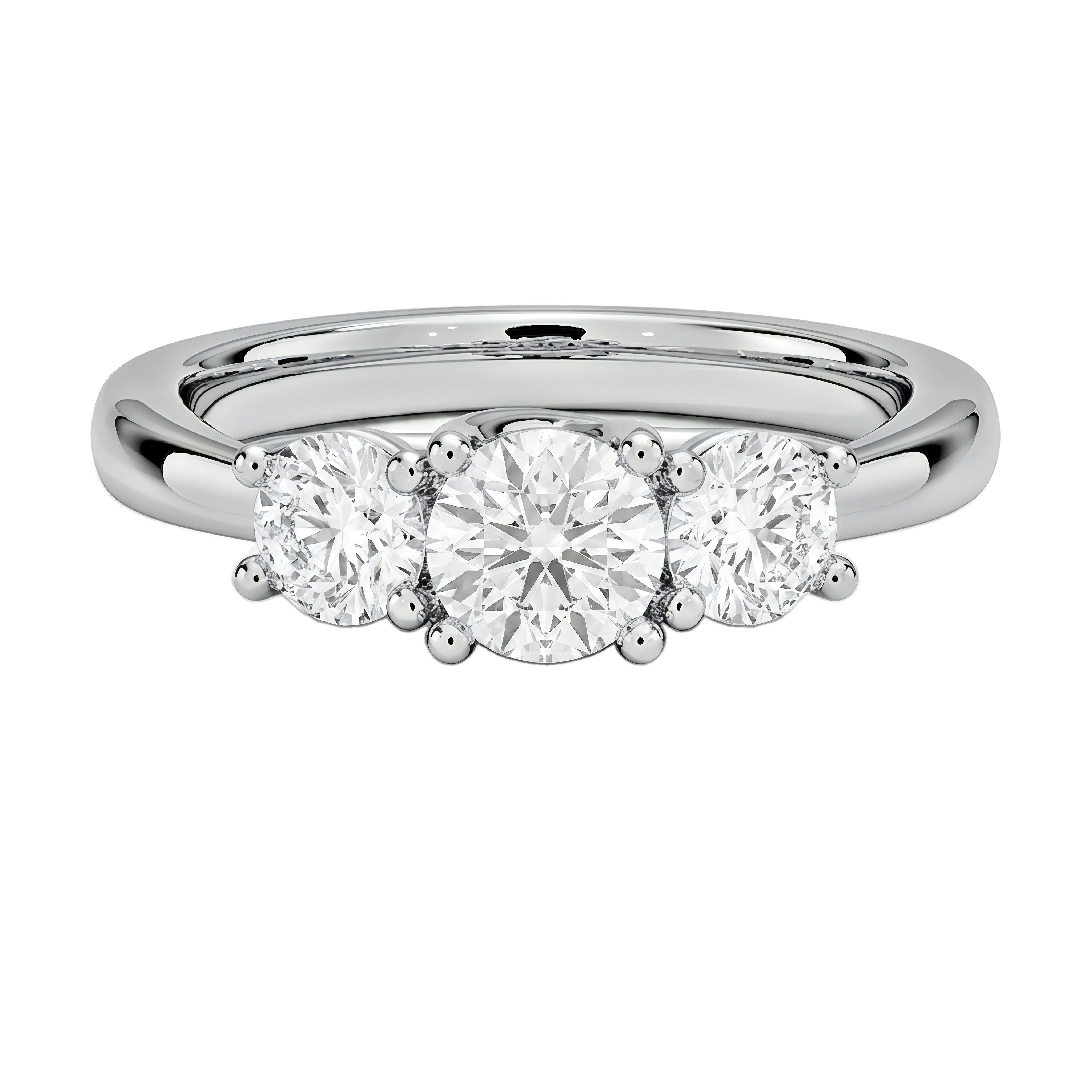 0.5 to 5 Carat Round Lab Grown Diamond Engagement Ring in 14K Gold