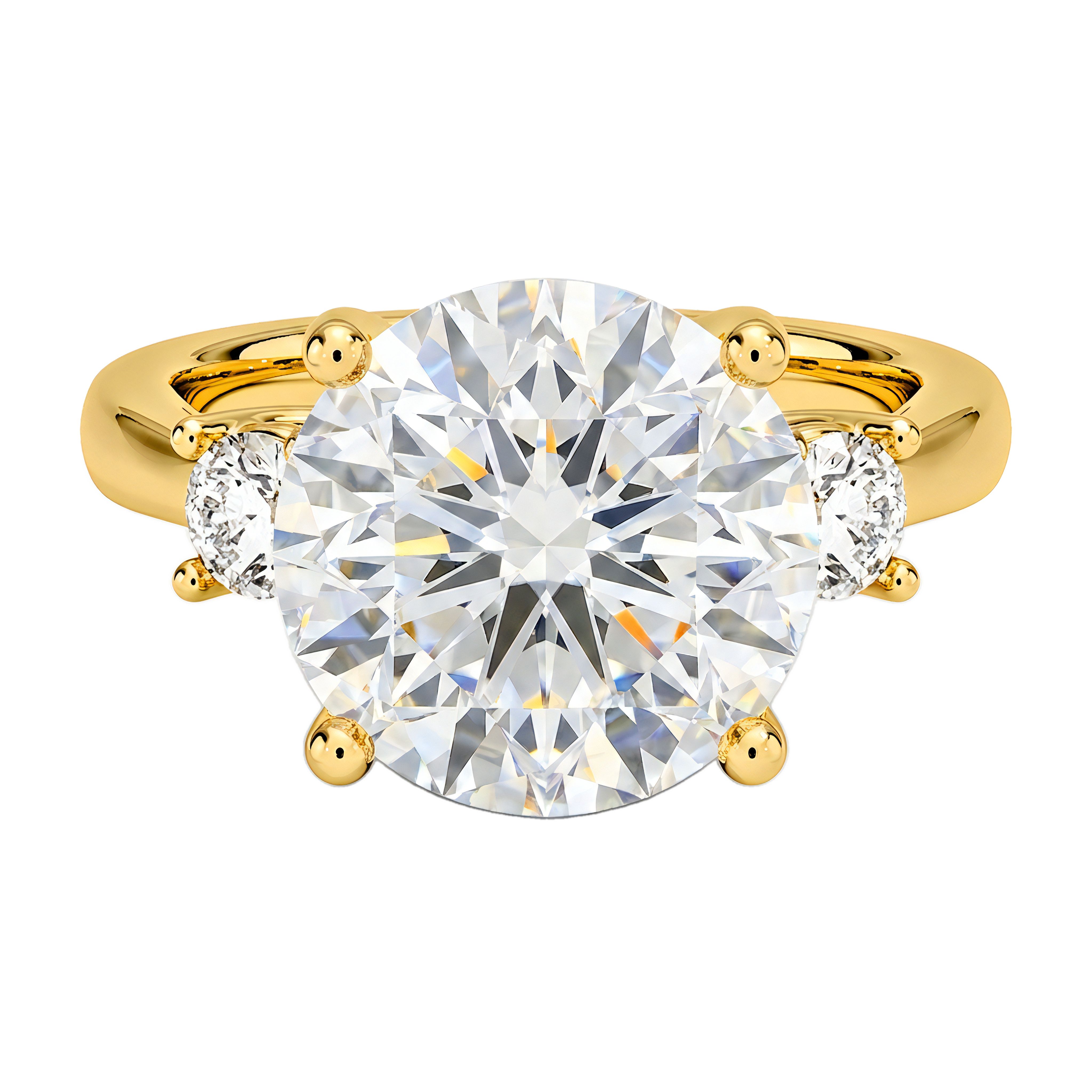 0.5 to 5 Carat Round Lab Grown Diamond Engagement Ring in 14K Gold