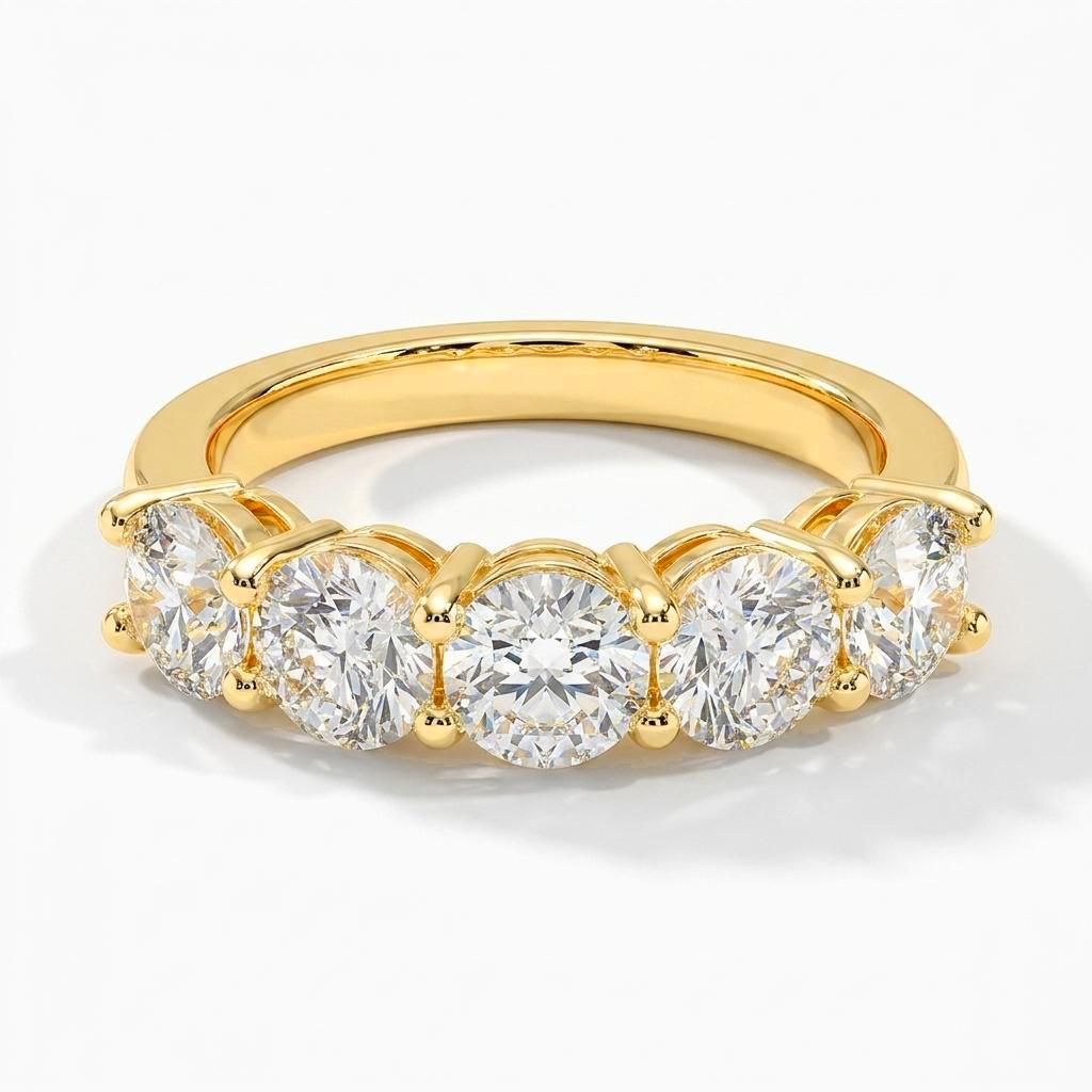 0.5 to 6 Carat Round Lab Grown Diamond Engagement Ring in 14K Gold