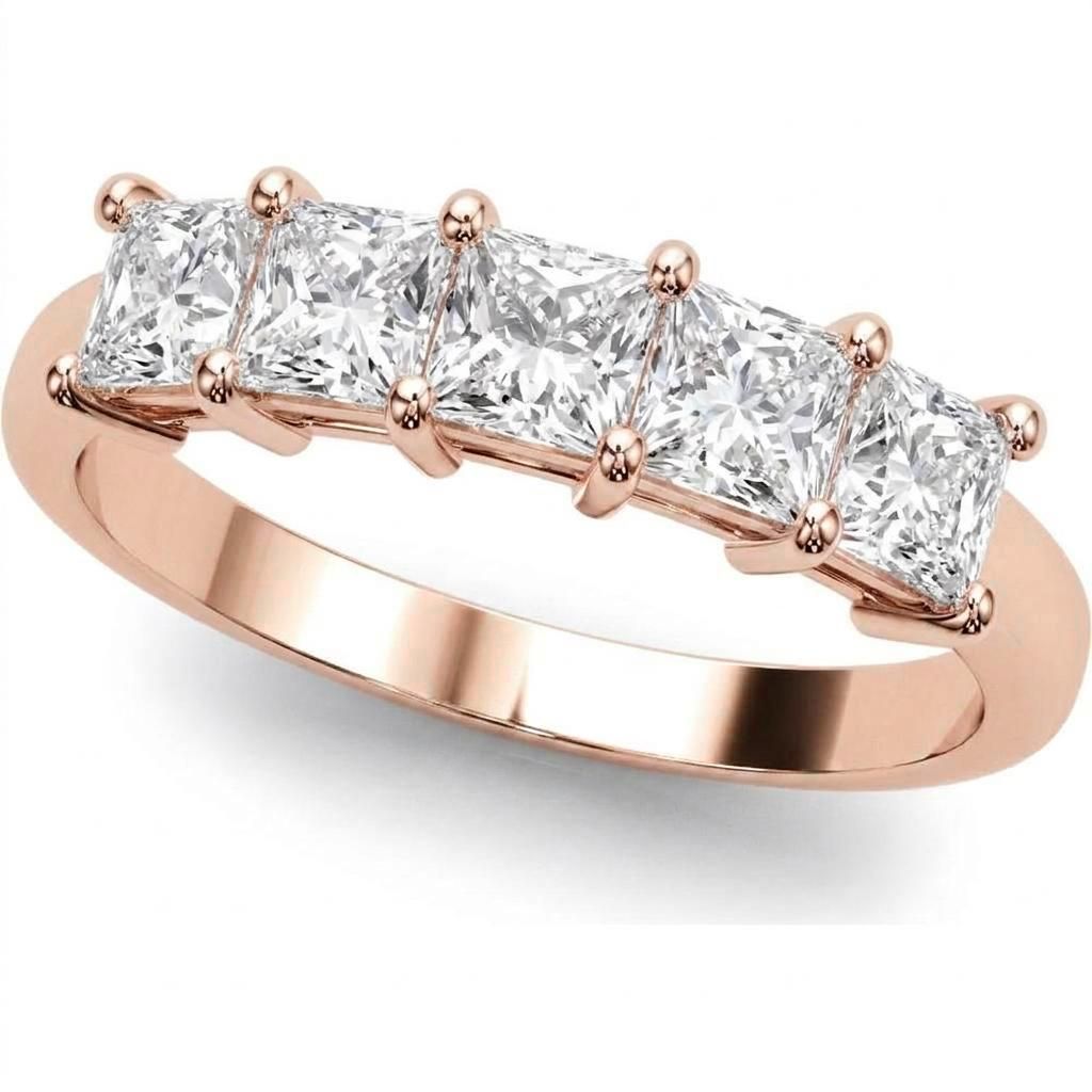 1 to 5 Carat Princess Lab Grown Diamond Engagement Ring in 14K Gold