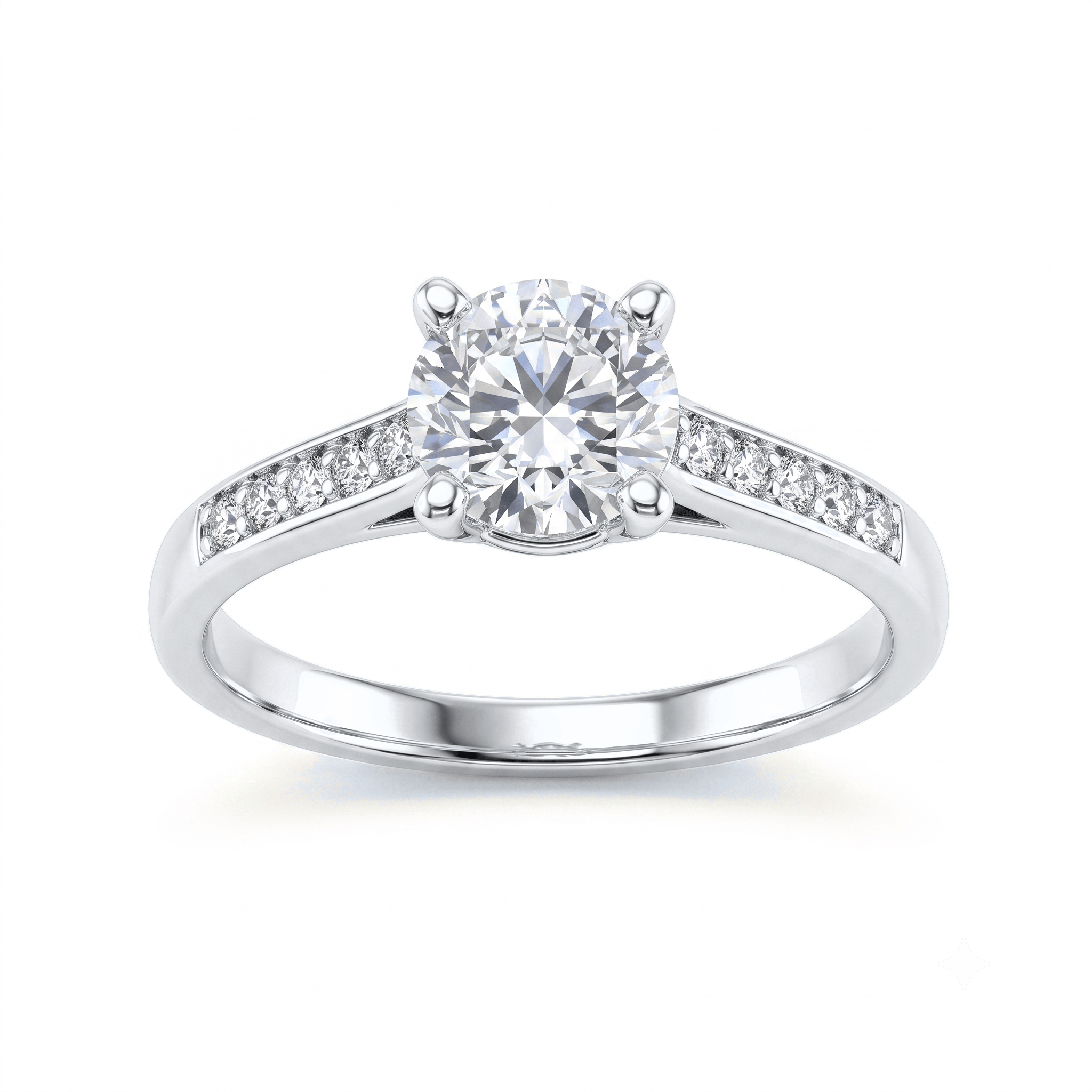 1 to 5 Carat Round Lab Grown Diamond Solitaire Engagement Ring in 14K Gold - ENR7539