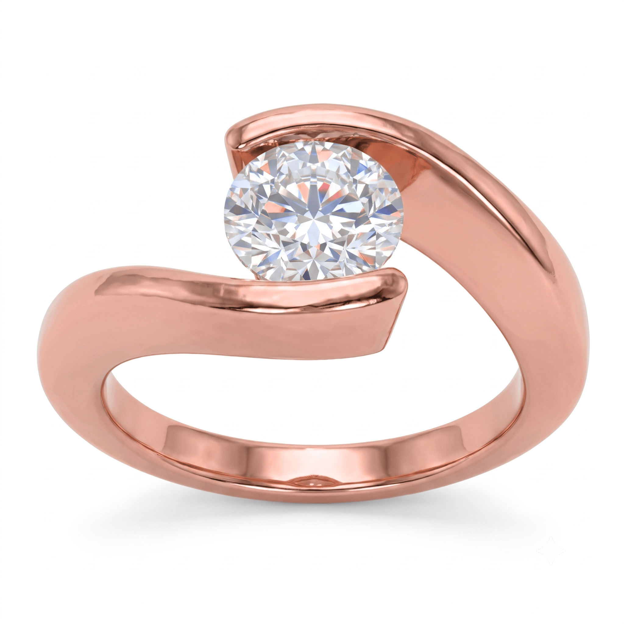 1 to 5 Carat Round Lab Grown Diamond Solitaire Engagement Ring in 14K Gold - ENR7806