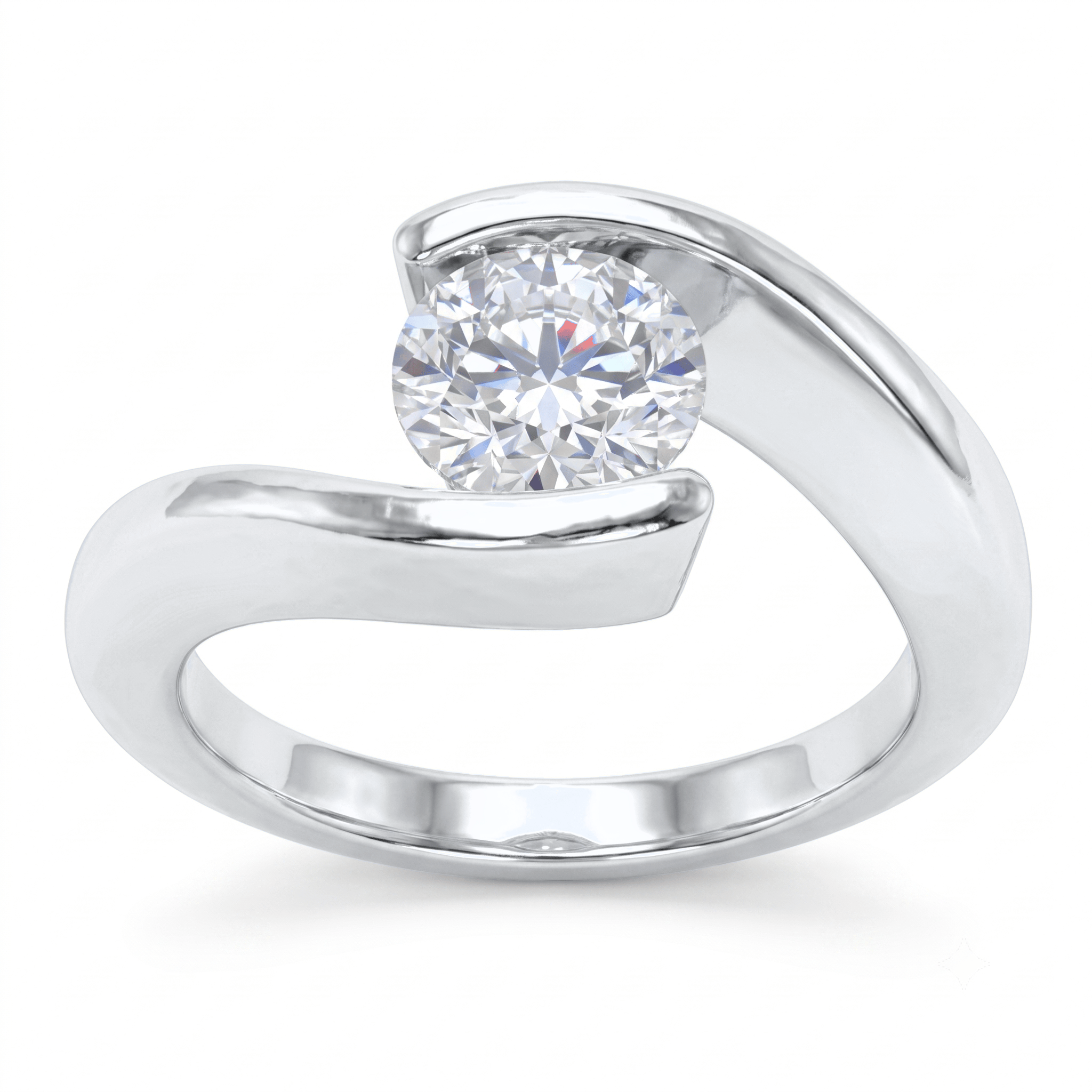 1 to 5 Carat Round Lab Grown Diamond Solitaire Engagement Ring in 14K Gold - ENR7806