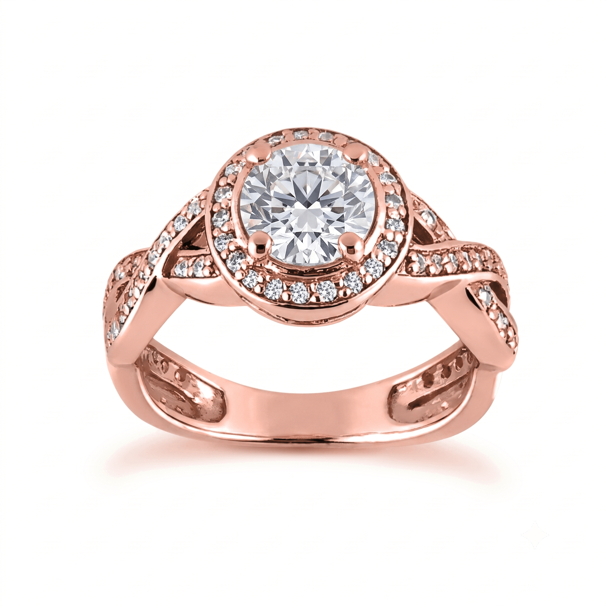 1 to 5 Carat Round Lab Grown Diamond Halo Engagement Ring in 14K Gold - ENR8660