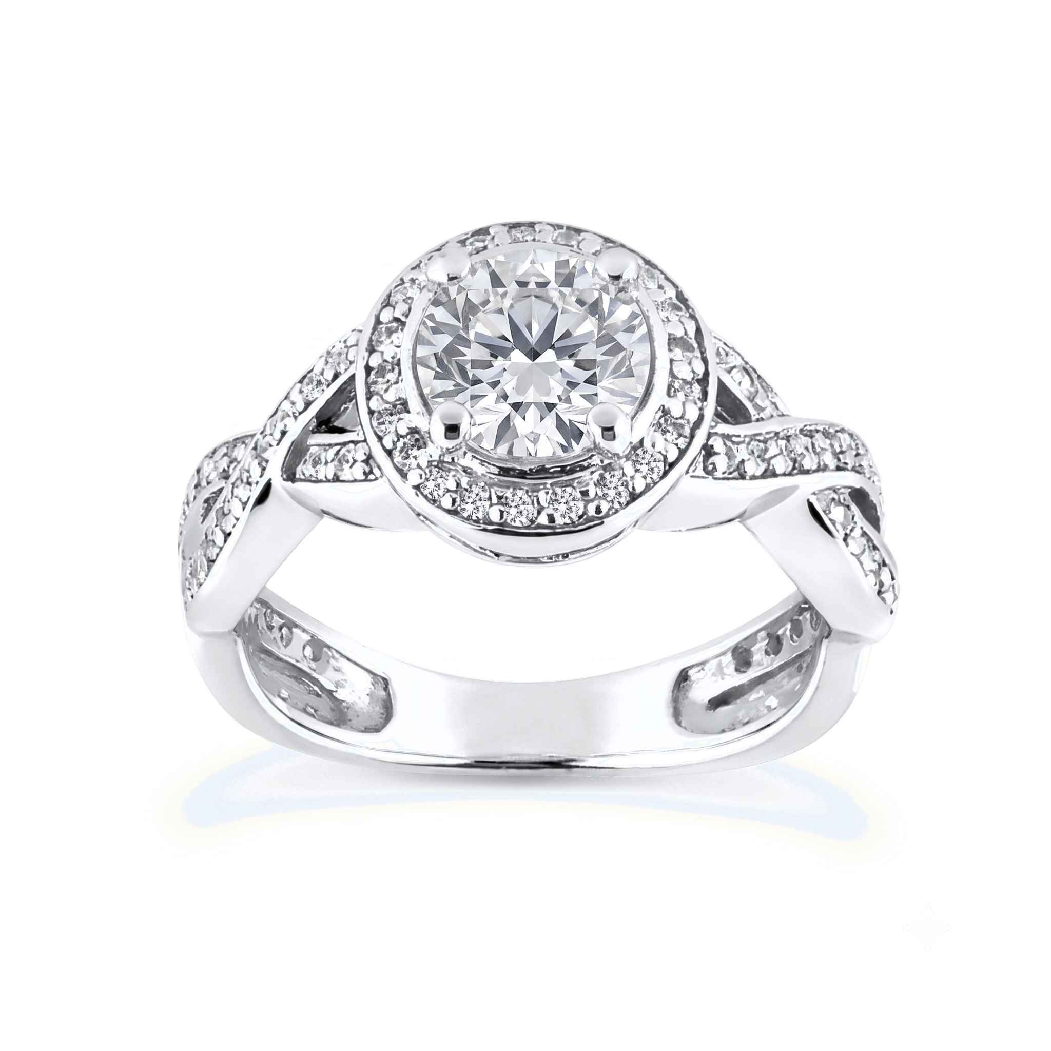 1 to 5 Carat Round Lab Grown Diamond Halo Engagement Ring in 14K Gold - ENR8660