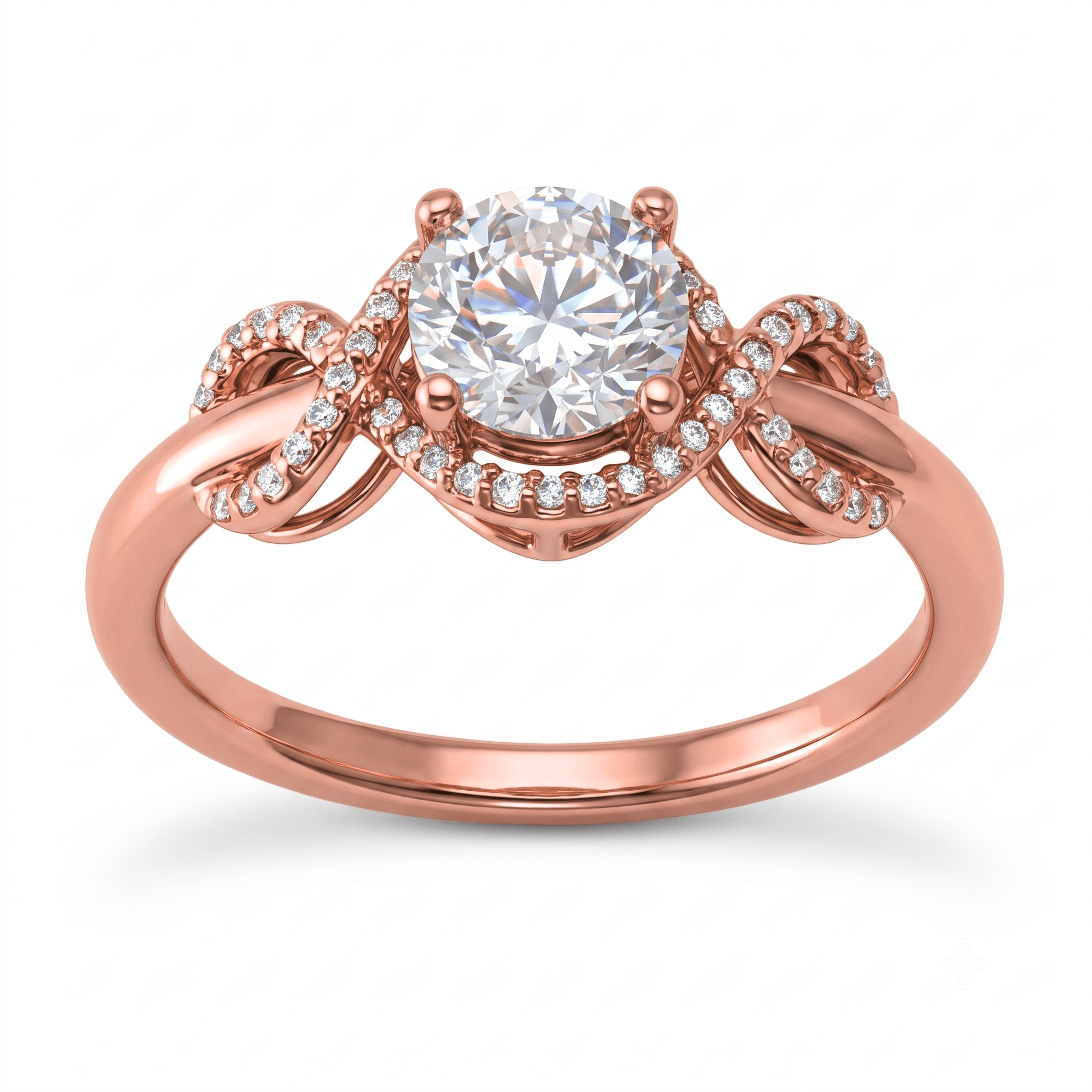 1 to 5 Carat Round Lab Grown Diamond Halo Engagement Ring in 14K Gold - ENR916450