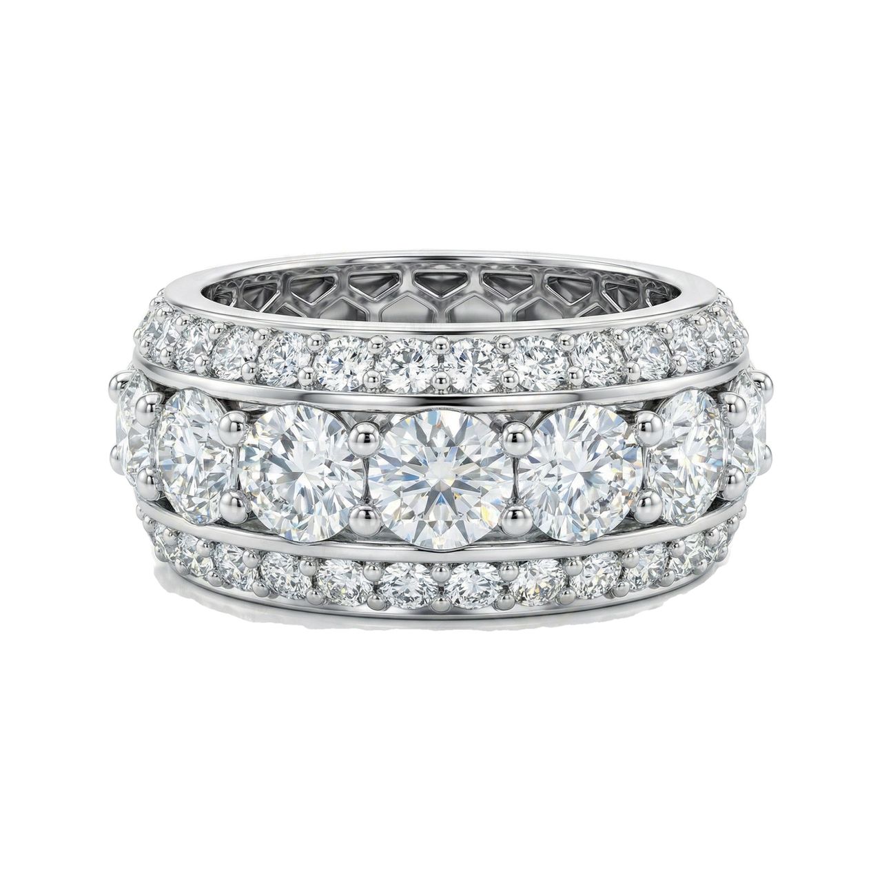 6.50 ct EF VS Lab Grown Diamond Mens Wedding Band in 10k White Gold _ Sz0875 100847 - Fine Jewelry by JewelWeSell