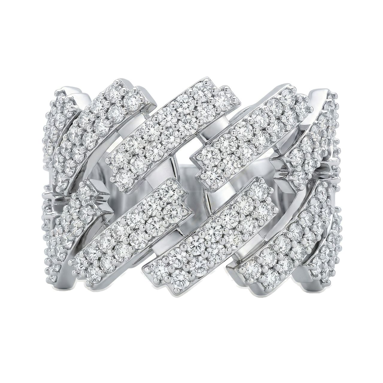 1.60 ct EF VS Lab Grown Diamond Mens Cuban Ring in 10k White Gold _ Sz0875 100918 - Fine Jewelry by JewelWeSell