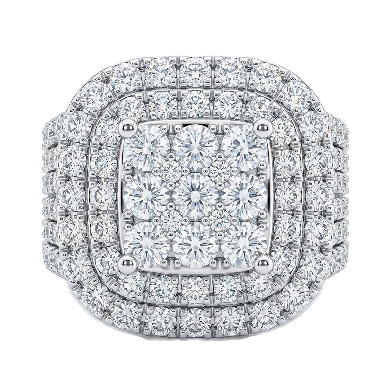 3.50 ct EF VS Moissanite Mens Statement Ring in 925 Sterling SIlver _ Sz0875 100952 - Fine Jewelry by JewelWeSell