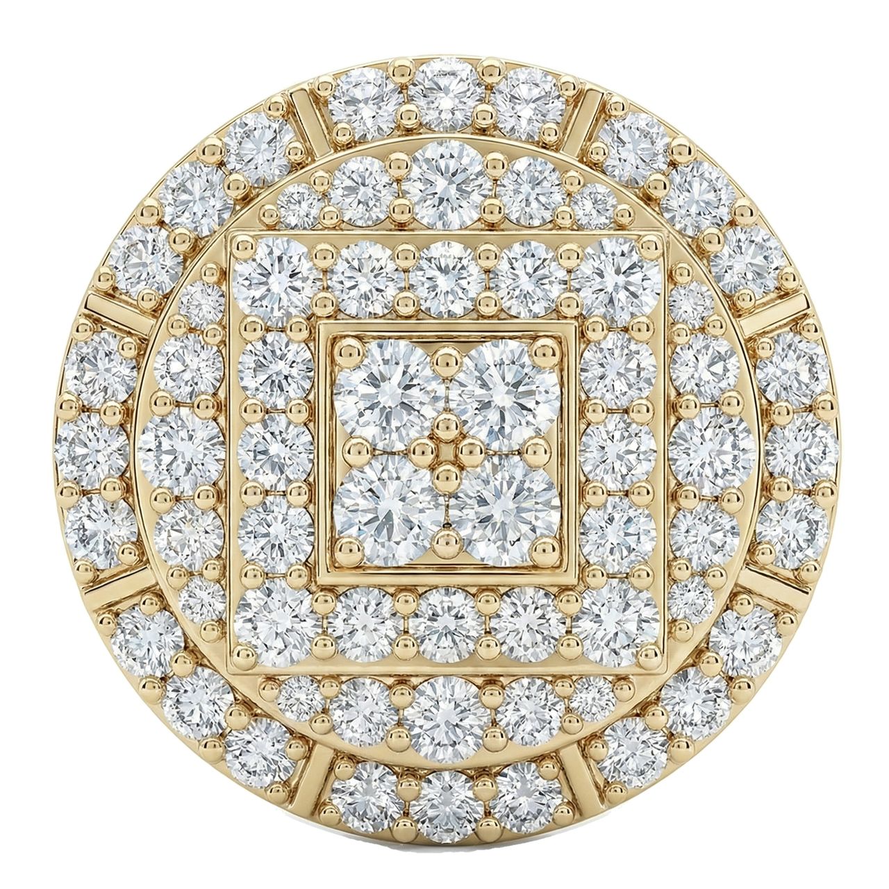 2.40 ct EF VS Lab Grown Diamond Mens Statement Ring in 14k Yellow Gold