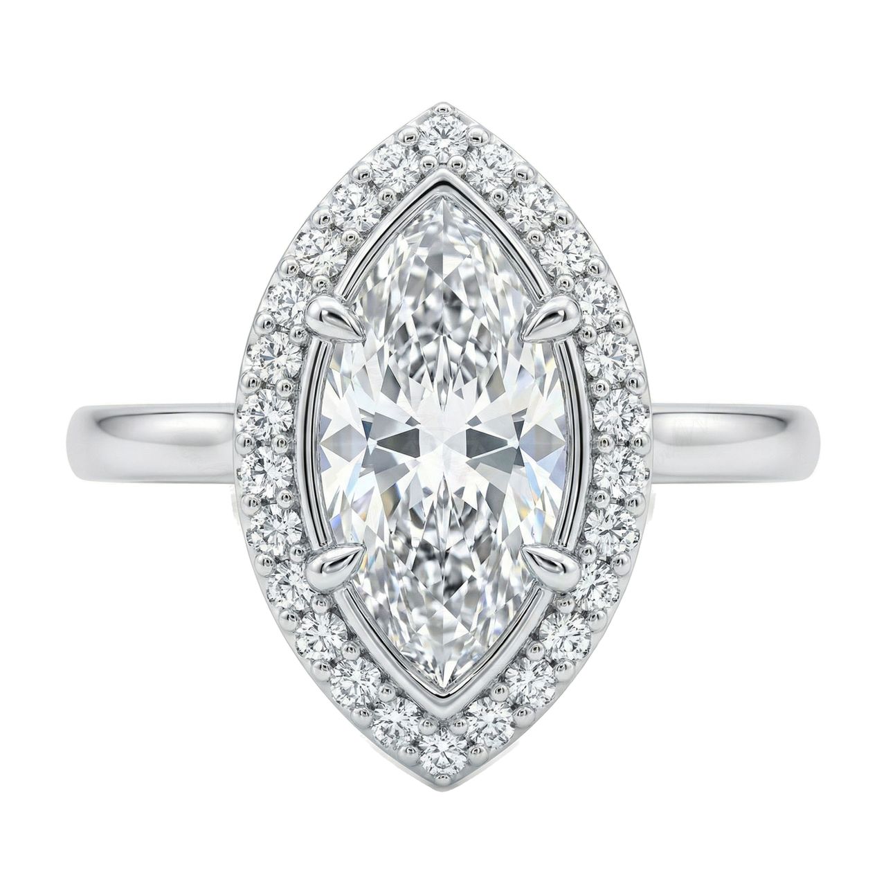 1.50 ct EF VS Lab Grown Diamond Halo Engagement Ring in 10k White Gold - Fine Jewelry by JewelWeSell