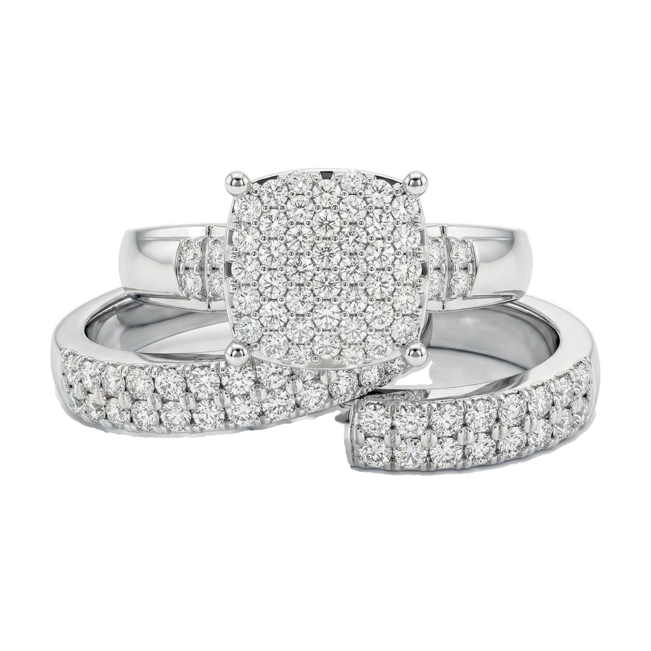 0.90 ct EF VS Lab Grown Diamond Trio Set in 10k White Gold _ Sz0875 102300 - Fine Jewelry by JewelWeSell