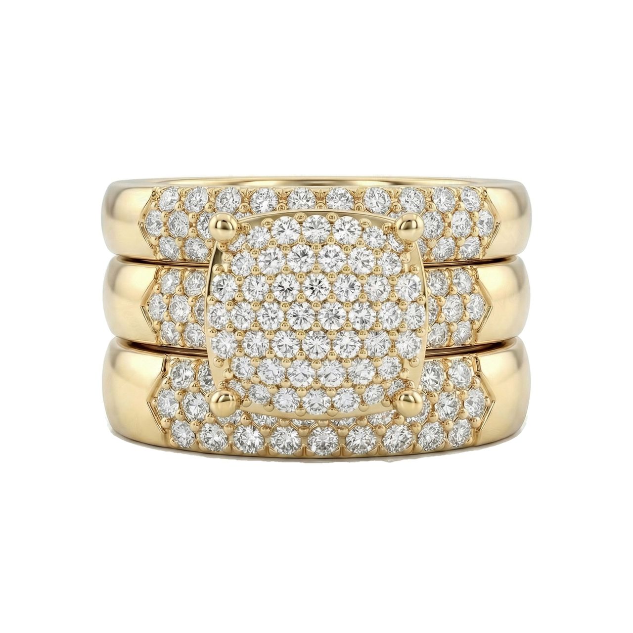 0.90 ct EF VS Lab Grown Diamond Trio Set in 14k Yellow Gold _ Sz0875 102301 - Fine Jewelry by JewelWeSell