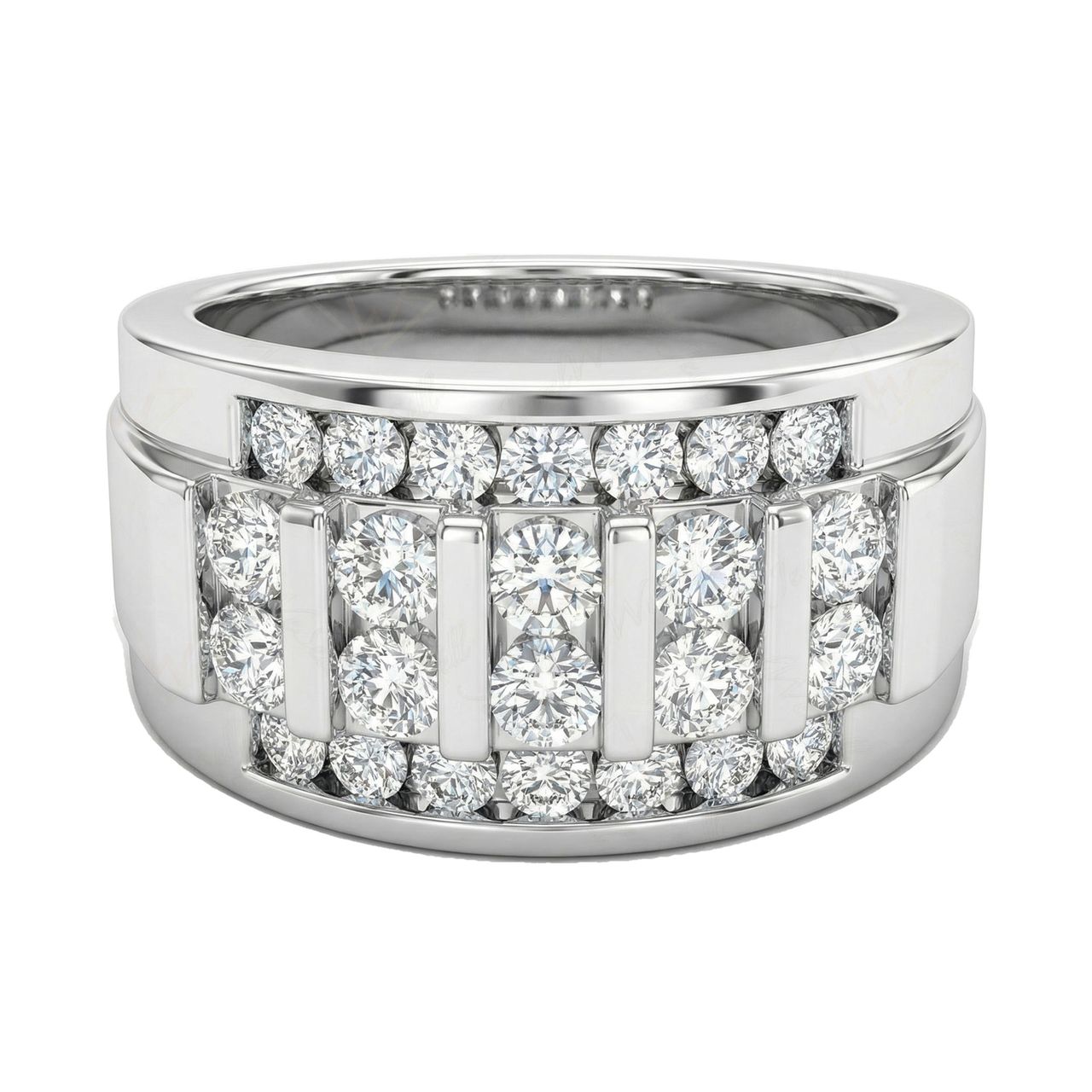 1.50 ct EF VS Moissanite Mens Wedding Band in 925 Sterling SIlver _ Sz0875 102857 - Fine Jewelry by JewelWeSell