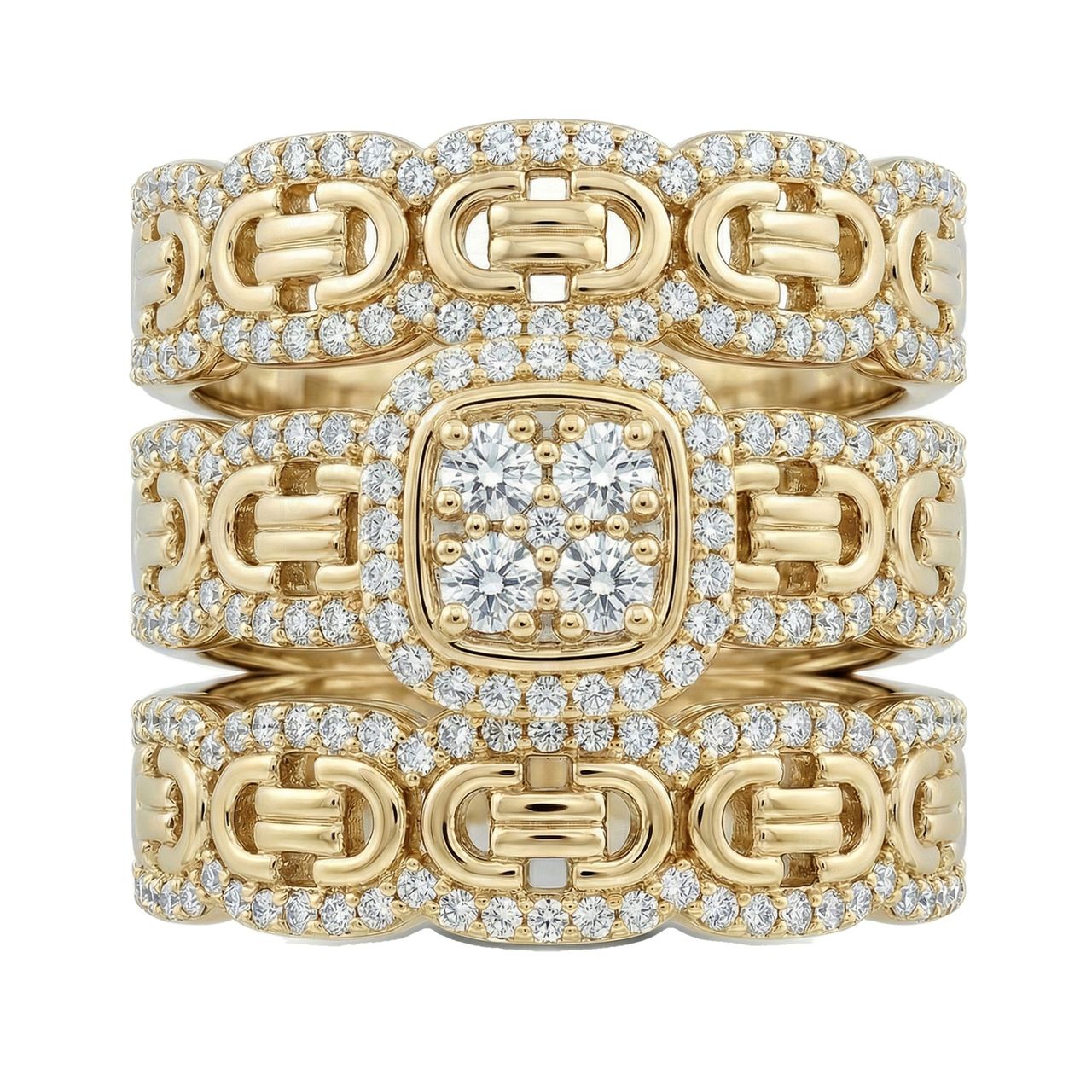 1.25 ct EF VS Lab Grown Diamond Trio Set in 14k Yellow Gold _ Sz0875 103197 - Fine Jewelry by JewelWeSell
