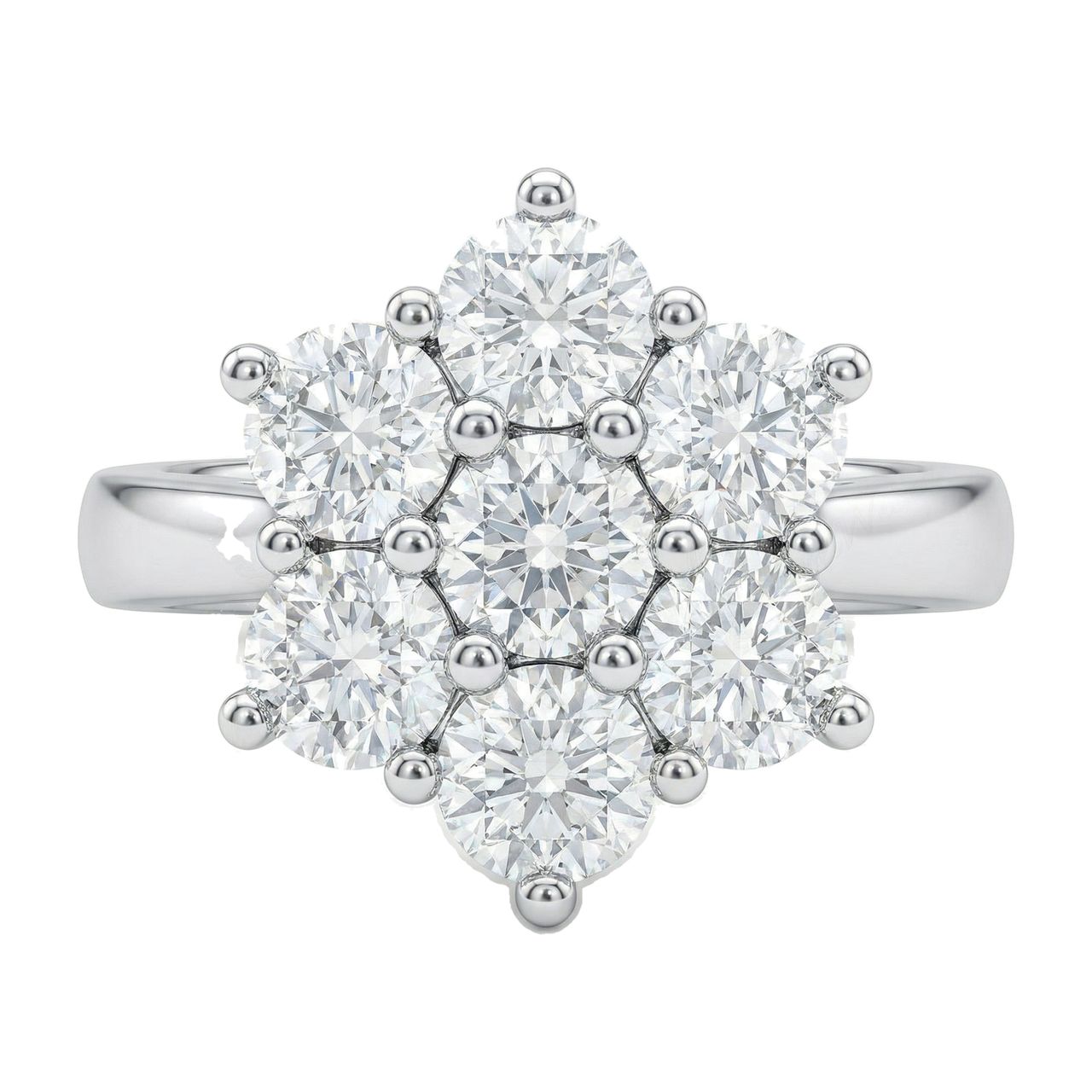 1.20 ct EF VS Lab Grown Diamond Cluster Engagement Ring in 14k White Gold _ Sz0875 103286 - Fine Jewelry by JewelWeSell