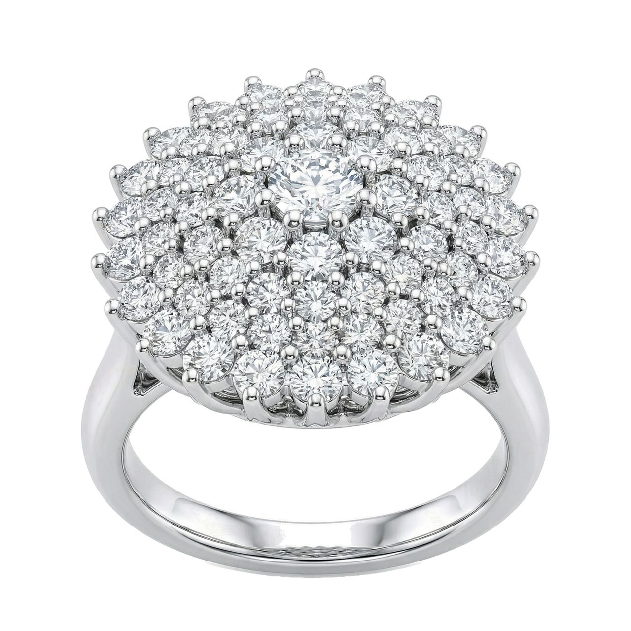 1.66 ct EF VS Moissanite Circle Cluster Engagement Ring in 925 Sterling SIlver _ Sz0875 103316 - Fine Jewelry by JewelWeSell