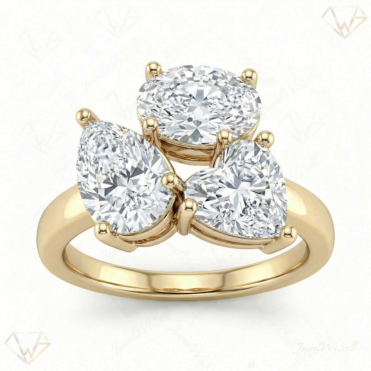 3.00 ct EF VS Lab Grown Diamond Multi Stone Engagement Ring in 10k Yellow Gold _ Sz0875 111673 - Fine Jewelry by JewelWeSell