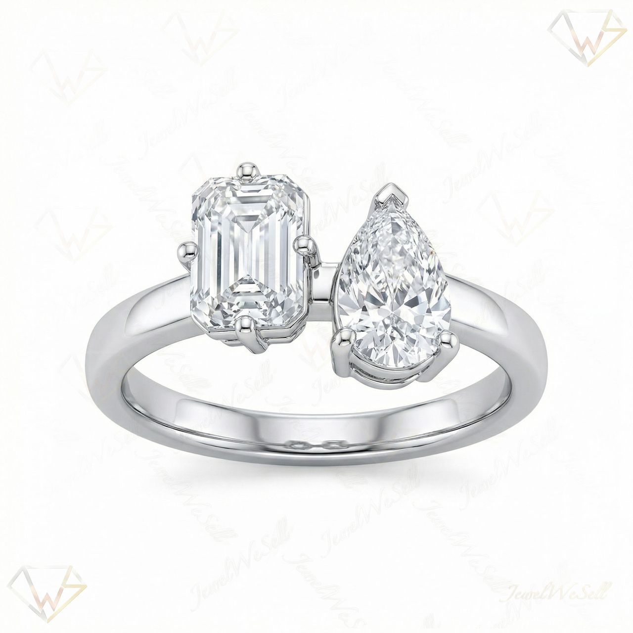 1.75 ct EF VS Lab Grown Diamond Multi Stone Engagement Ring in 10k White Gold _ Sz0875 111678 - Fine Jewelry by JewelWeSell
