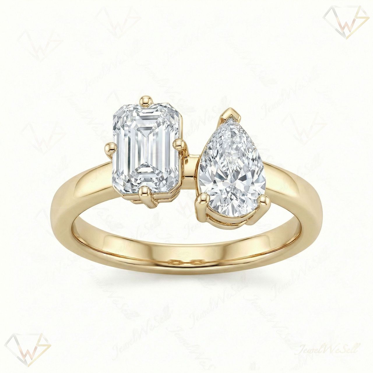 1.75 ct EF VS Lab Grown Diamond Multi Stone Engagement Ring in 10k Yellow Gold _ Sz0875 111678 - Fine Jewelry by JewelWeSell