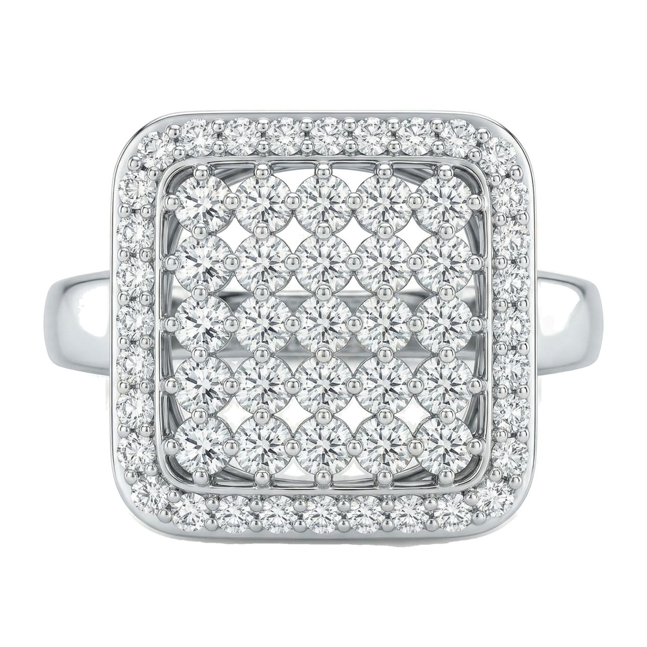1.25 ct EF VS Lab Grown Diamond Fancy Ring in 14k White Gold _ Sz0875 12043 - Fine Jewelry by JewelWeSell