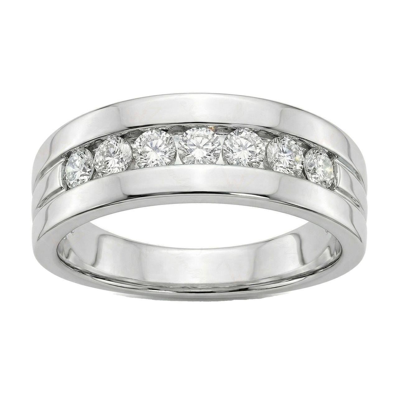 0.66 ct EF VS Lab Grown Diamond Mens Wedding Band in 14k White Gold _ Sz0875 13054 - Fine Jewelry by JewelWeSell