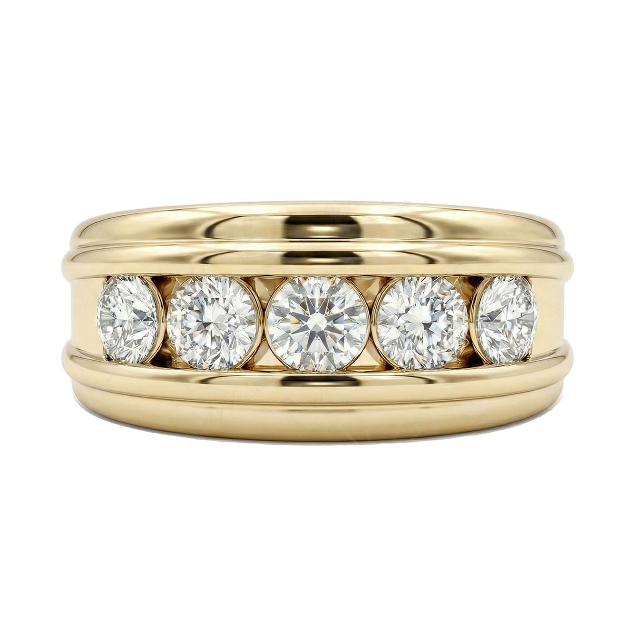 0.90 ct EF VS Lab Grown Diamond Mens Wedding Band in 10k Yellow Gold _ Sz0875 15655 - Fine Jewelry by JewelWeSell