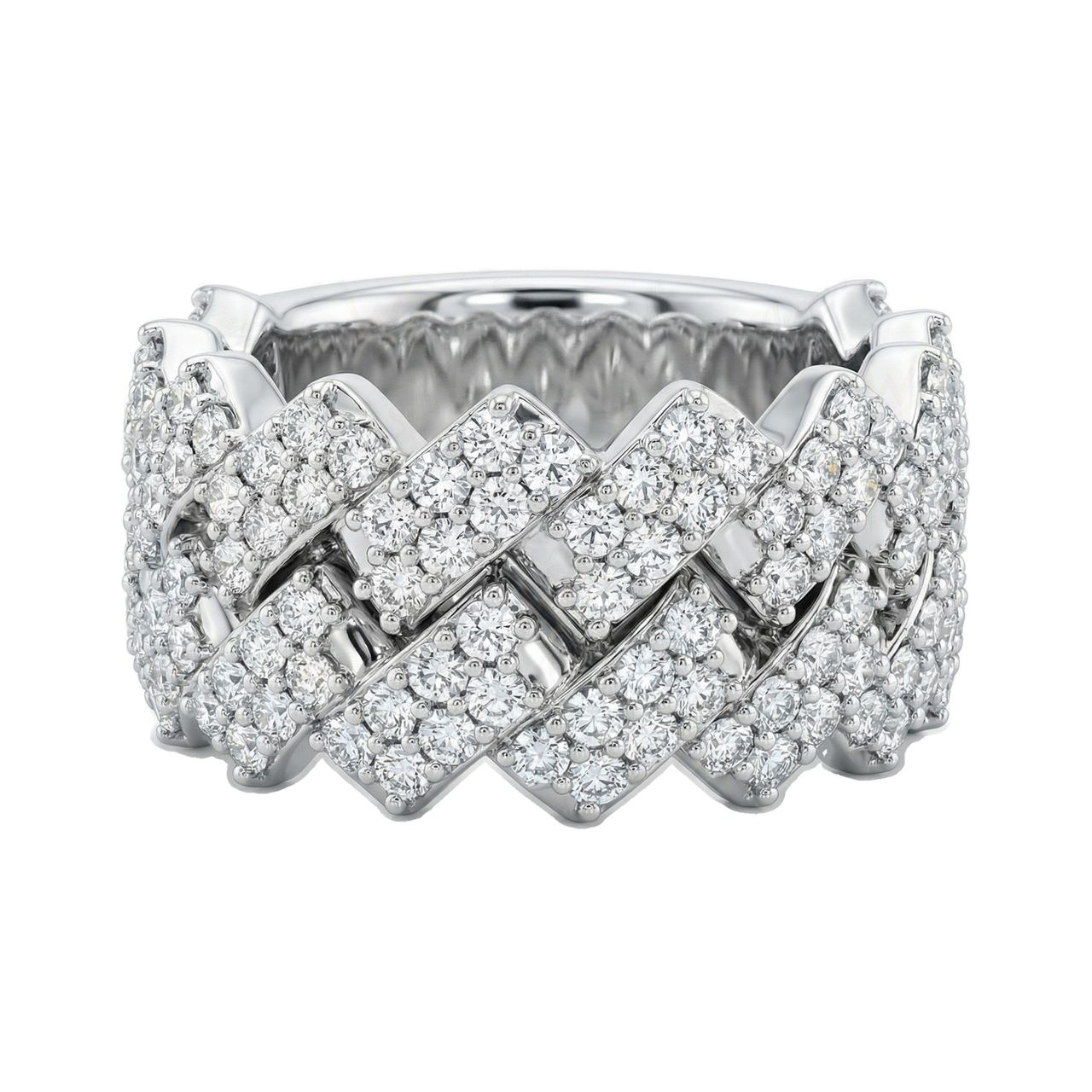 2.40 ct EF VS Moissanite Mens Cuban Ring in 925 Sterling SIlver _ Sz0875 20276 - Fine Jewelry by JewelWeSell