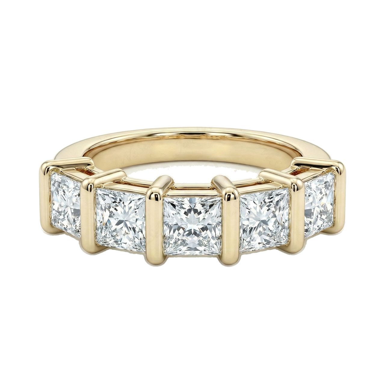3.33 ct EF VS Lab Grown Diamond Single Row Wedding Band in 10k Yellow Gold _ Sz0875 27862 - Fine Jewelry by JewelWeSell