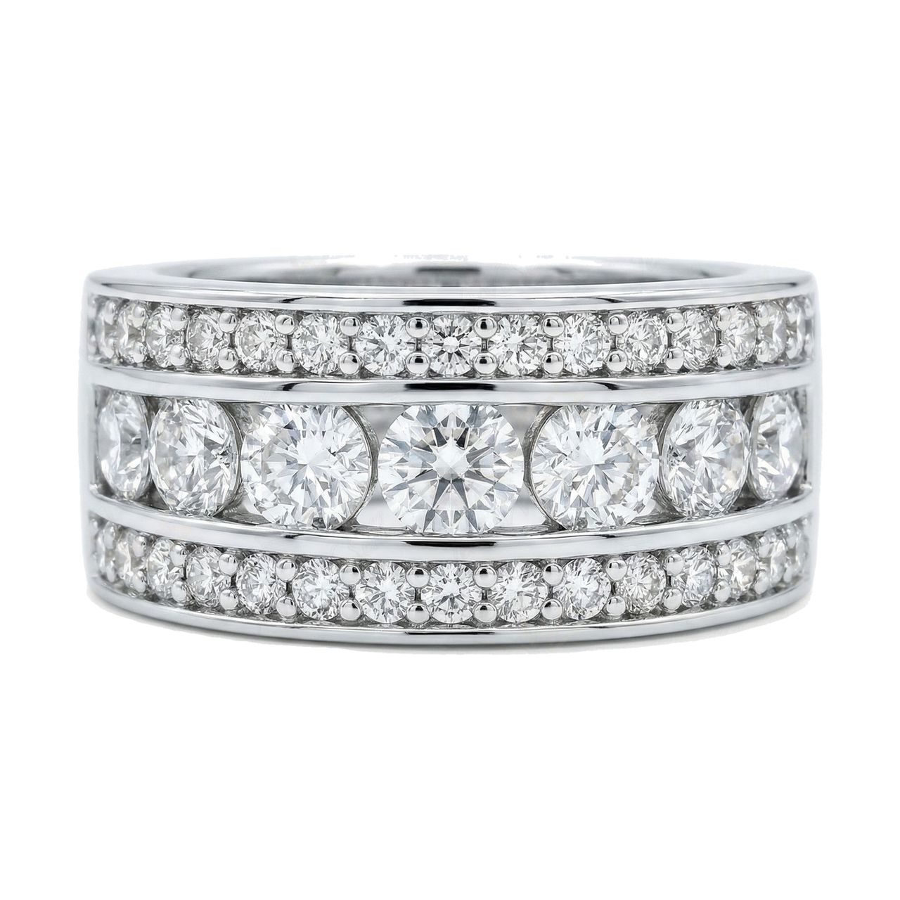 1.33 ct EF VS Moissanite Multi Row Wedding Band in 925 Sterling SIlver _ Sz0875 9253 - Fine Jewelry by JewelWeSell